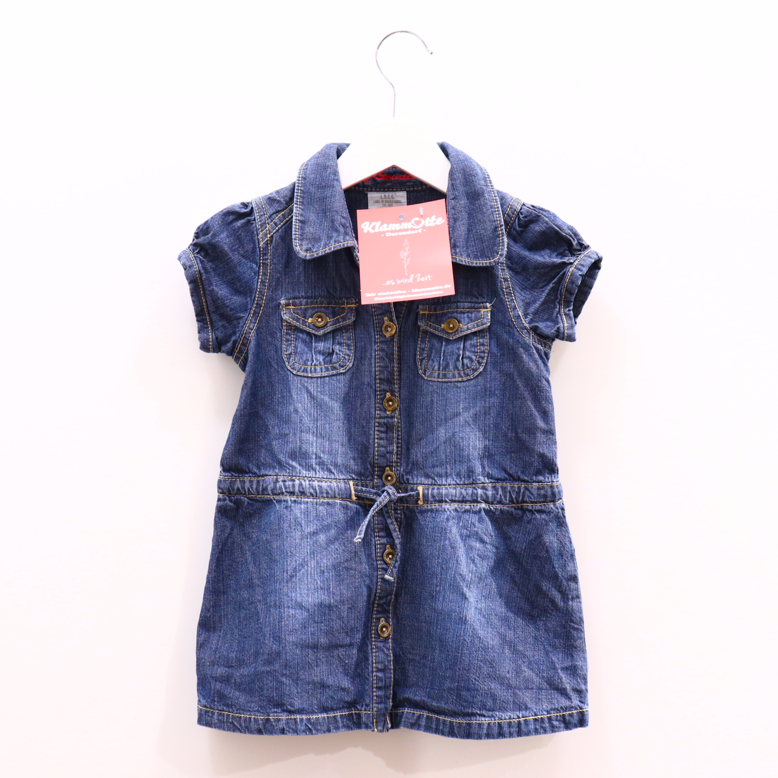 Kleider & Röcke H&M 80 blau Jeanskleid Baumwolle/Denim