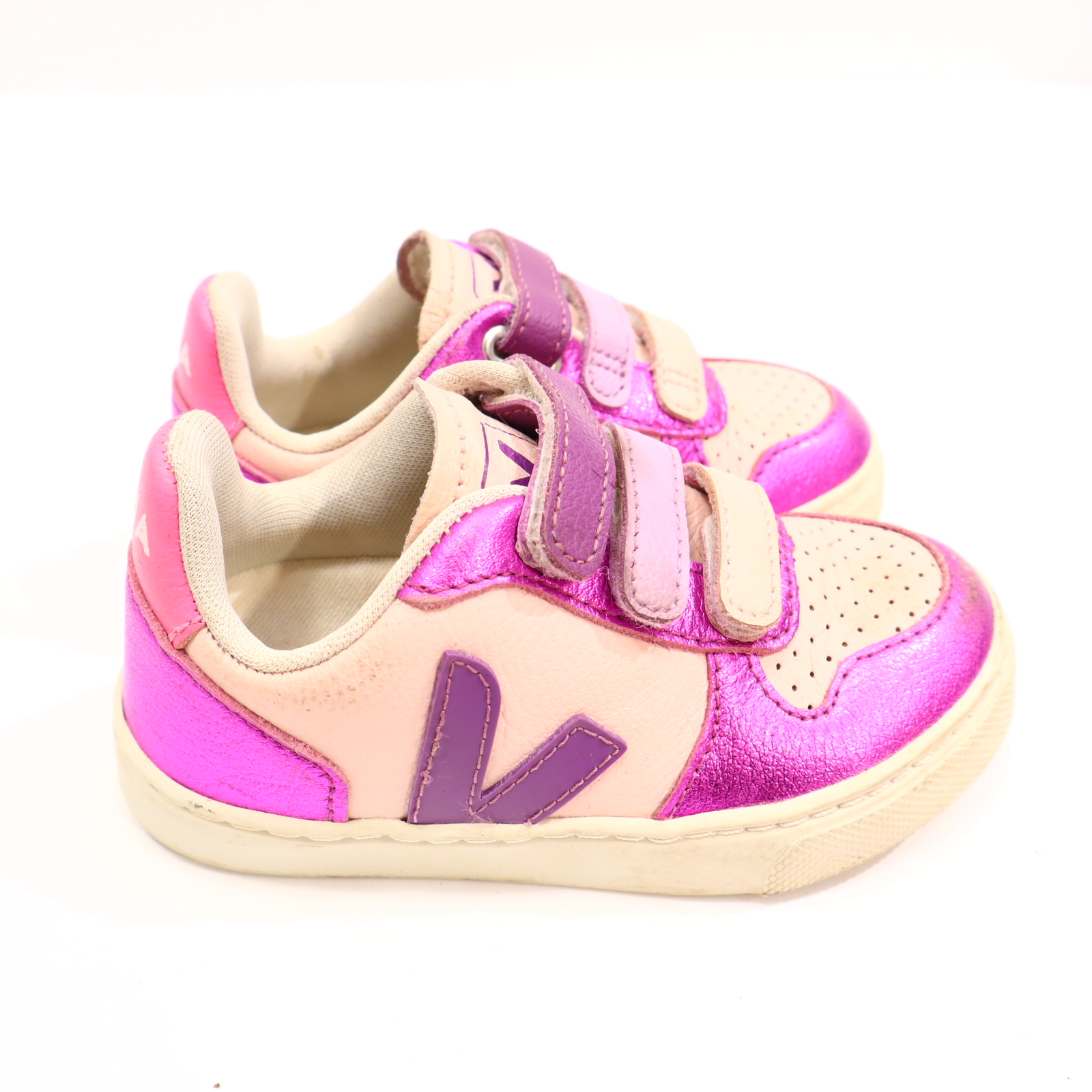Halbschuhe VEJA Klett 25 metallic/rosa/fuchsia leichte gleichmäßige Ablaufspuren