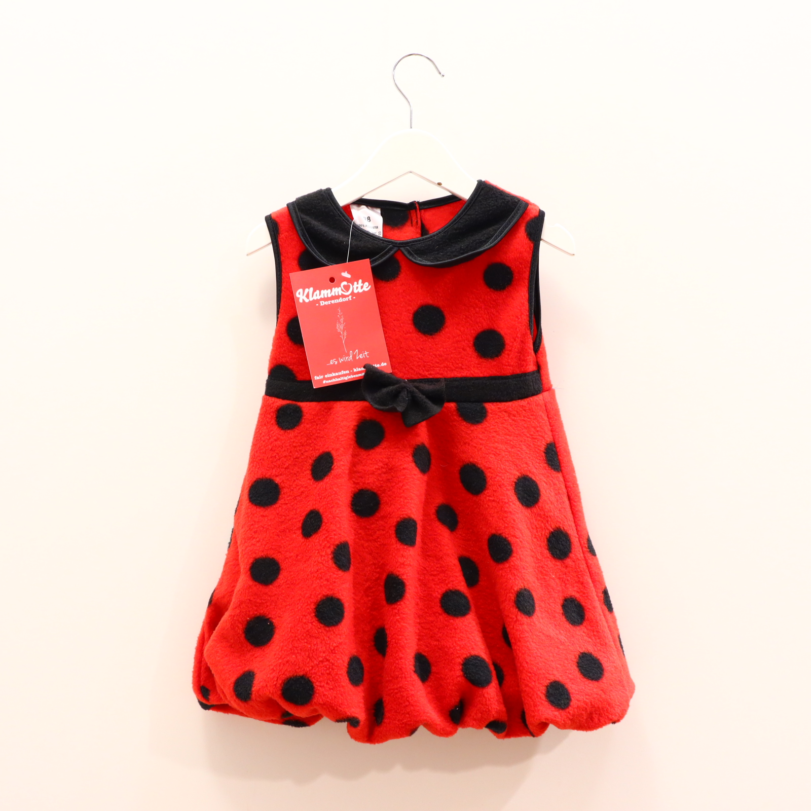 Karneval 98 Marienkäfer rot/schwarz Überwurf Fleece