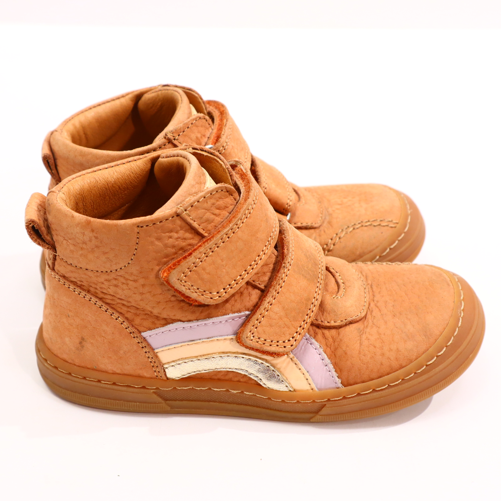 Halbschuhe bisgaard Klett 28 rosa Leder leichte gleichmäßige Ablaufspuren