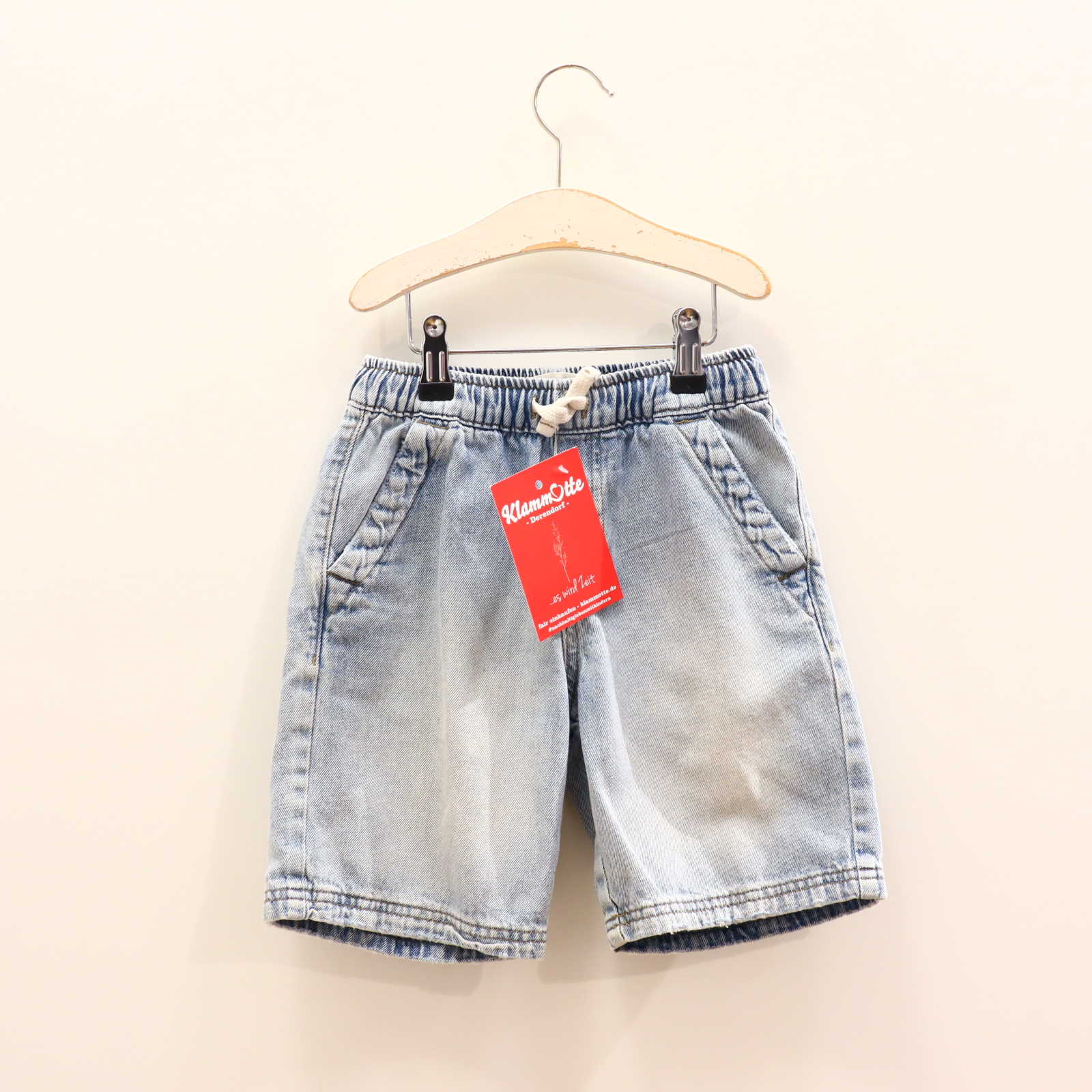 Hose ZARA 134 Jeans/Short blau Gummibandzug/Kordelzug Denim