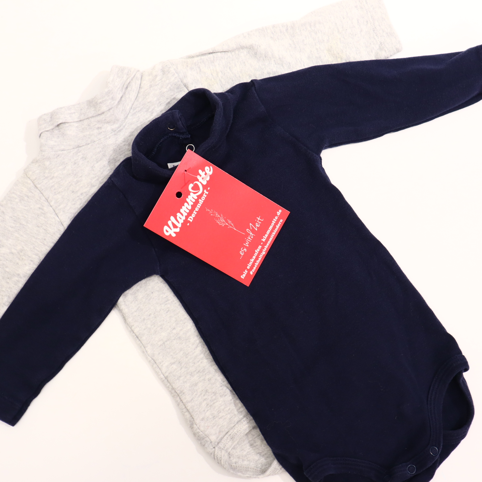 Body PETIT BATEAU 68 blau/grau langarm/Rolli/2er-Set melange Baumwolle