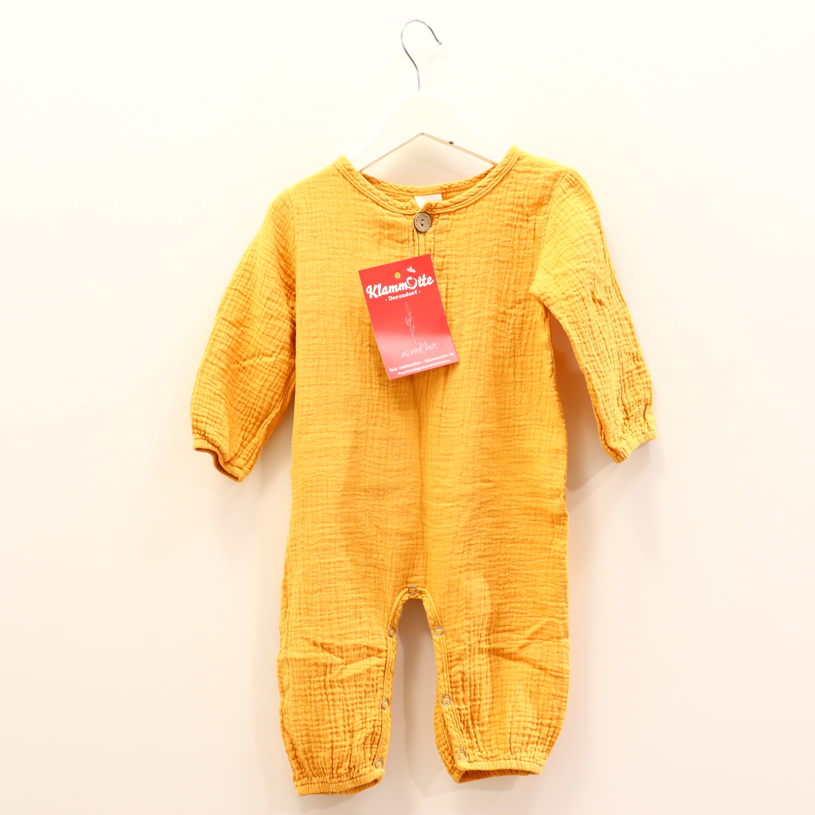 Hosen & Strampler 74/80 safran Einteiler ohne Fuß/Overall Musselin Druckknöpfe im Schritt/Knopfleiste Frühjahr/Sommer