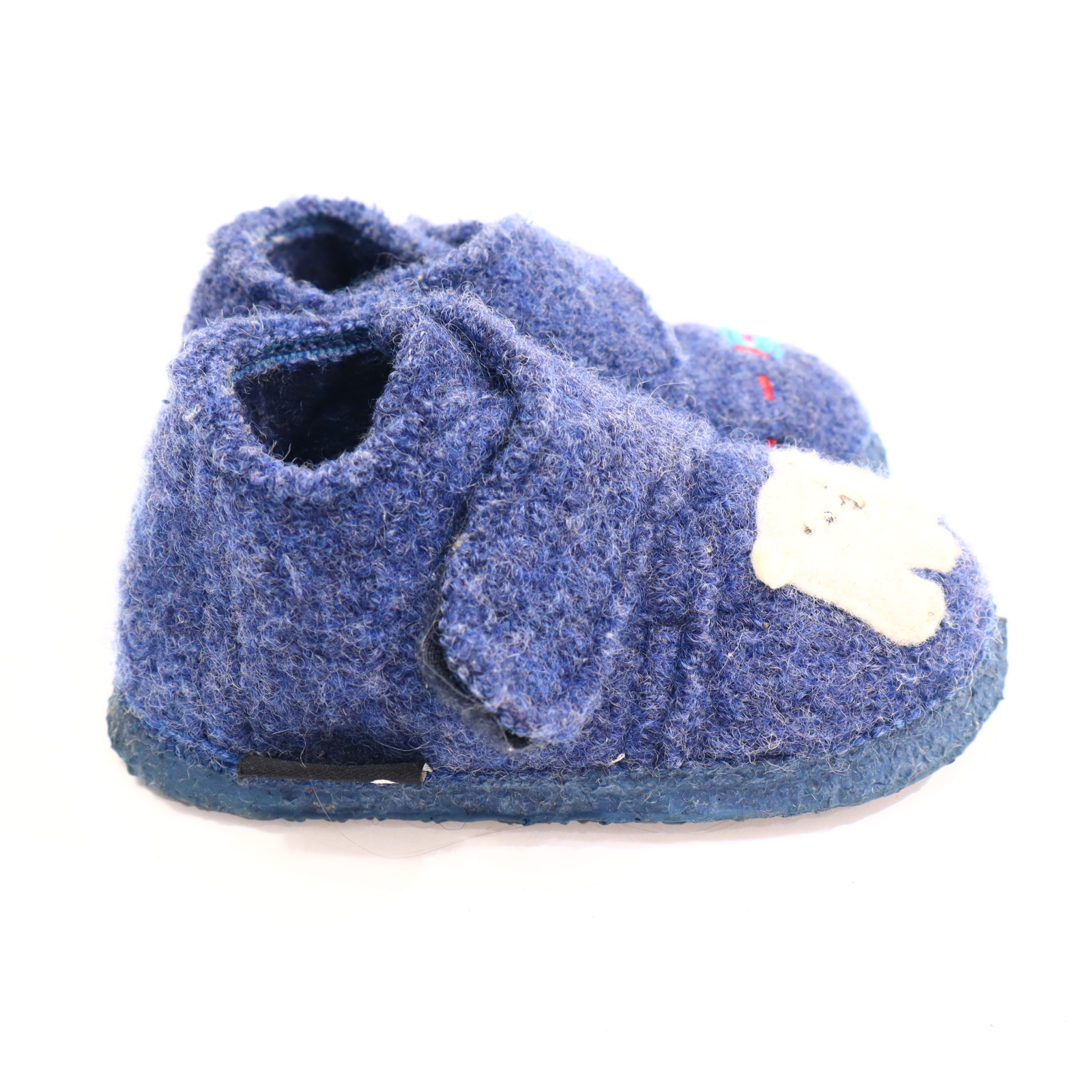 Hausschuhe/Wasserschuhe NANGA 23 blau Klett/Pantoffel Filz/Wolle