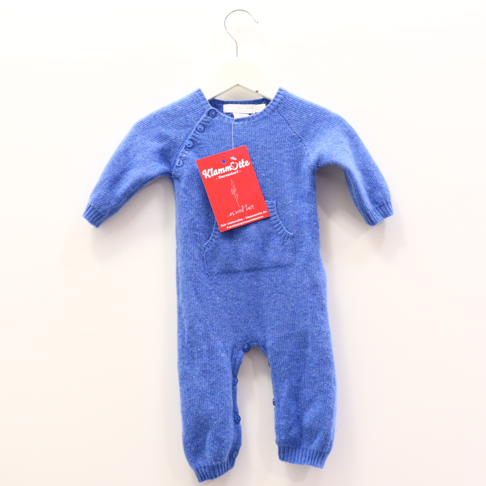 Hosen & Strampler ZARA 68 blau melange Einteiler ohne Fuß/Overall Kaschmir Knopfleiste/Knöpfe im Schritt