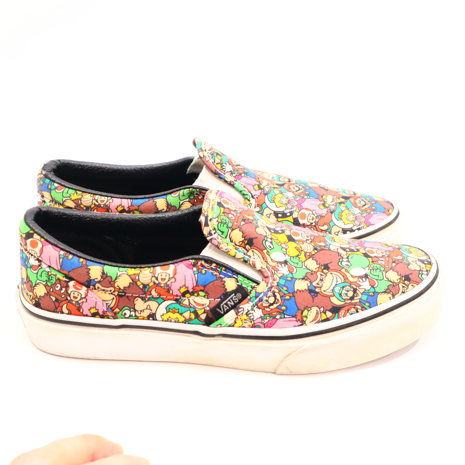 Halbschuhe VANS Slipper/Sneaker 34 bunt Canvas leichte gleichmäßige Ablaufspuren Super Mario