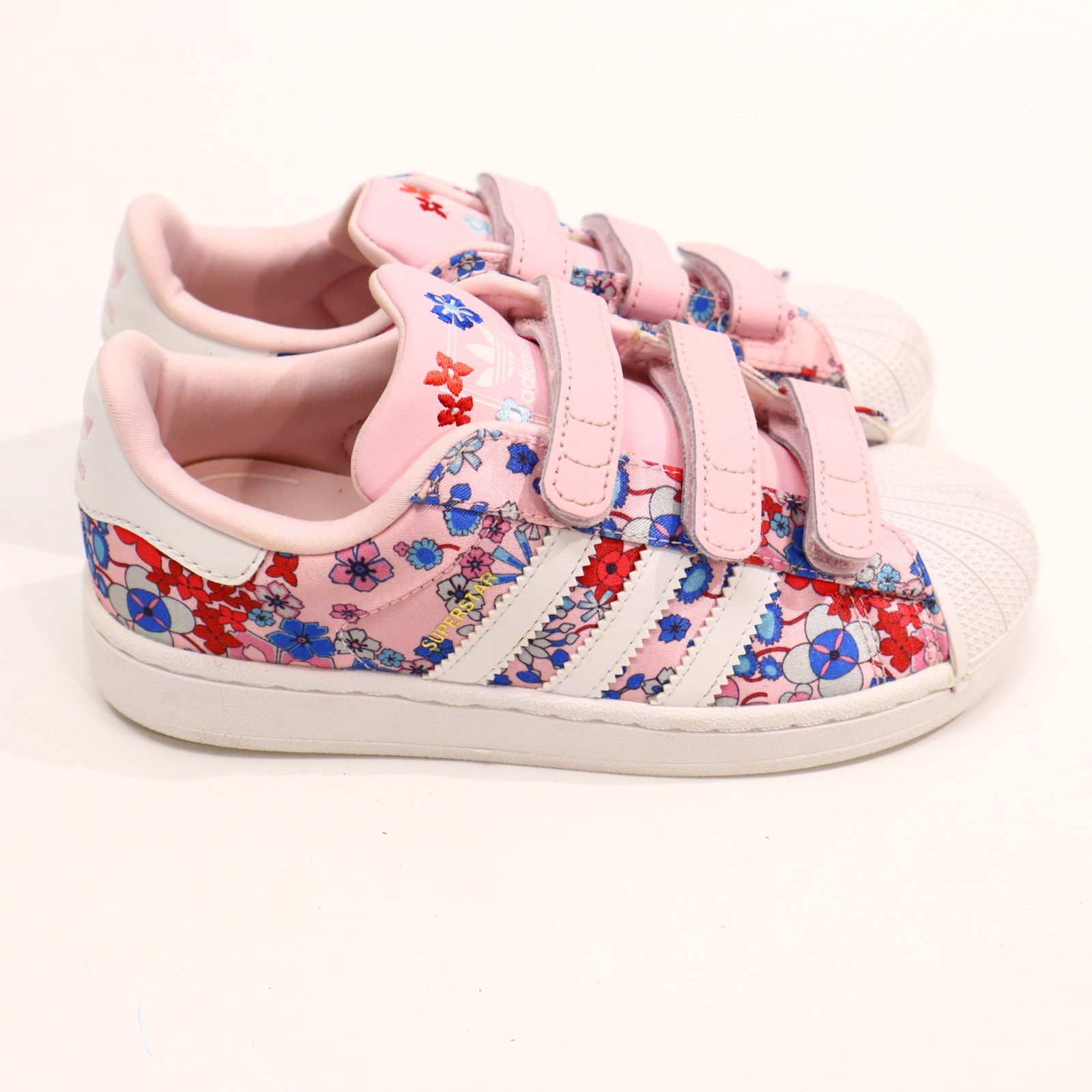 Halbschuhe Adidas SUPERSTAR Klett/Sneaker 32 bunt/rosa Textil neuwertig!