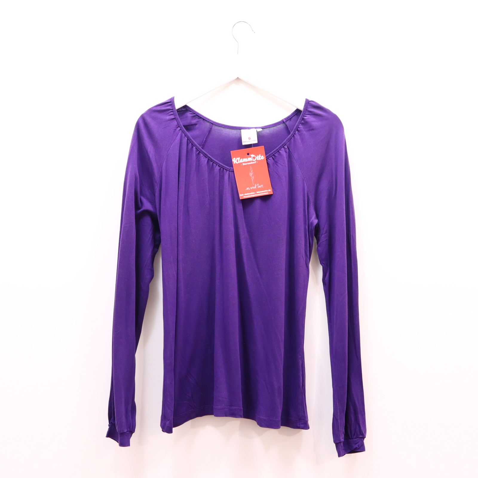 Shirt bellybutton XS/34 lila Viskose langarm