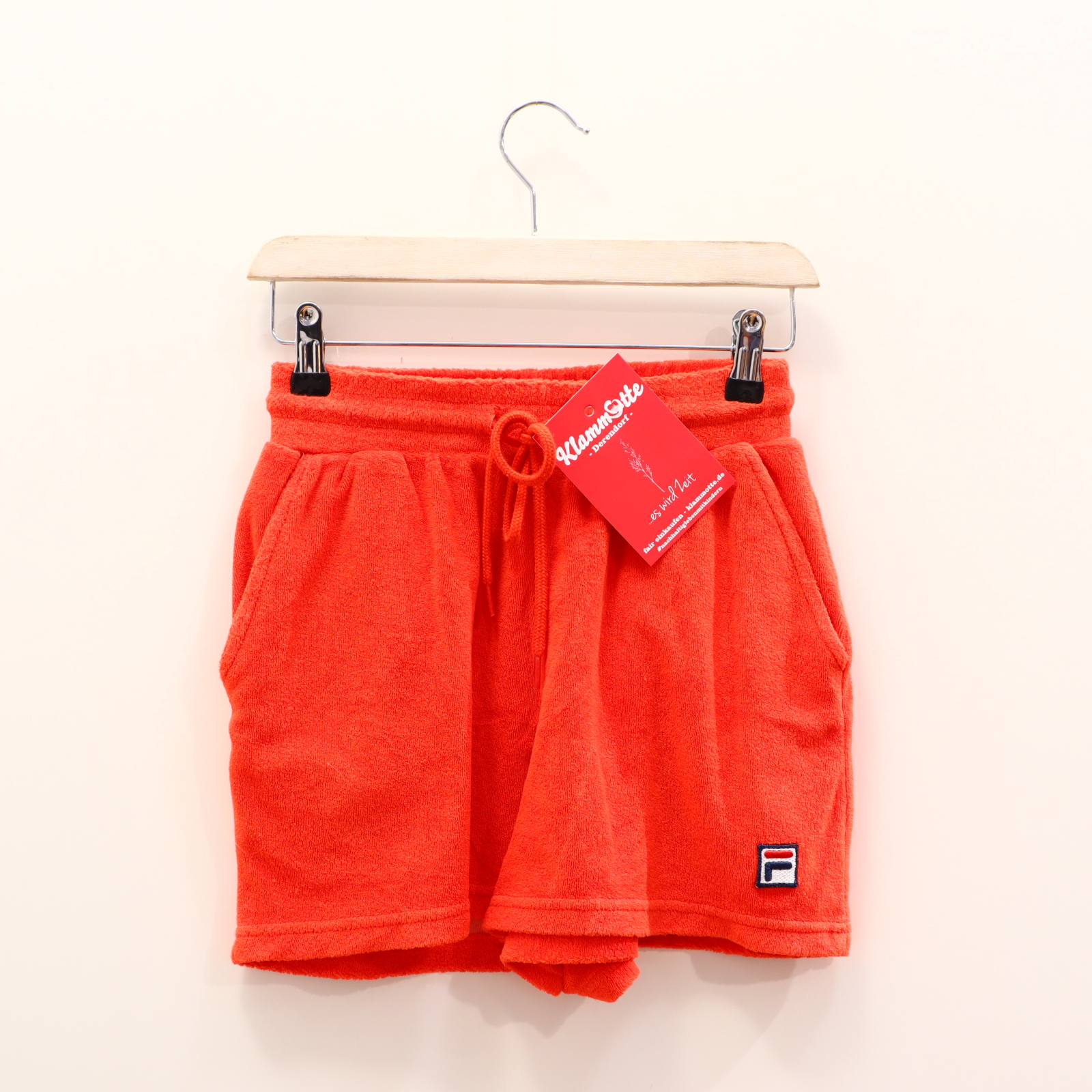 Hose FILA 146 Short rot Applikation/Logo Gummibandzug/Kordelzug Baumwolle/Frottee/Polyester