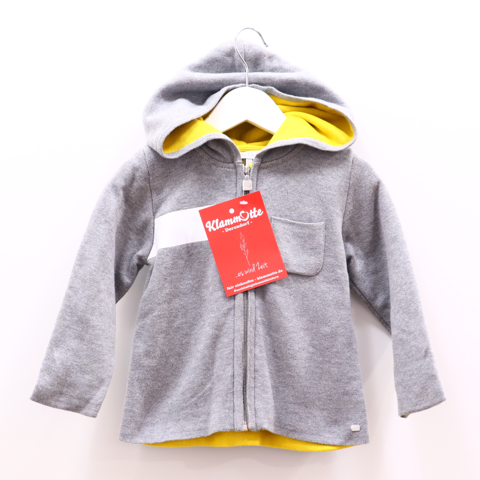 Oberteil baby Dior Gr. 92 Kapuzenjacke grau Baumwolle/Kaschmir Print sehr gut