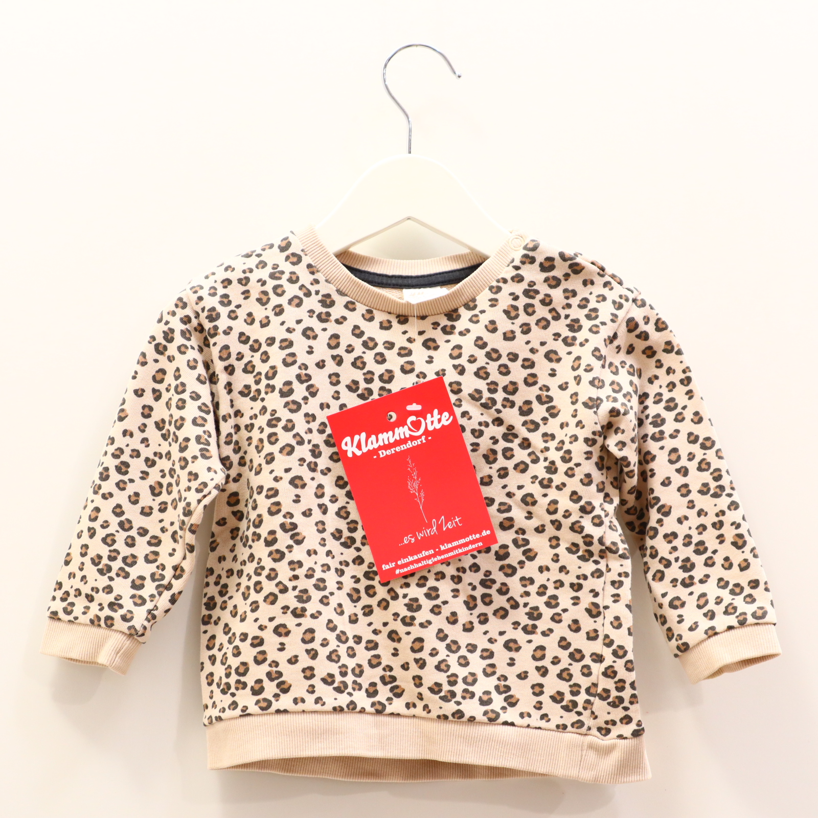 Oberteil H&M 80 Nougat/sand/schwarz Animalprint Sweatshirt