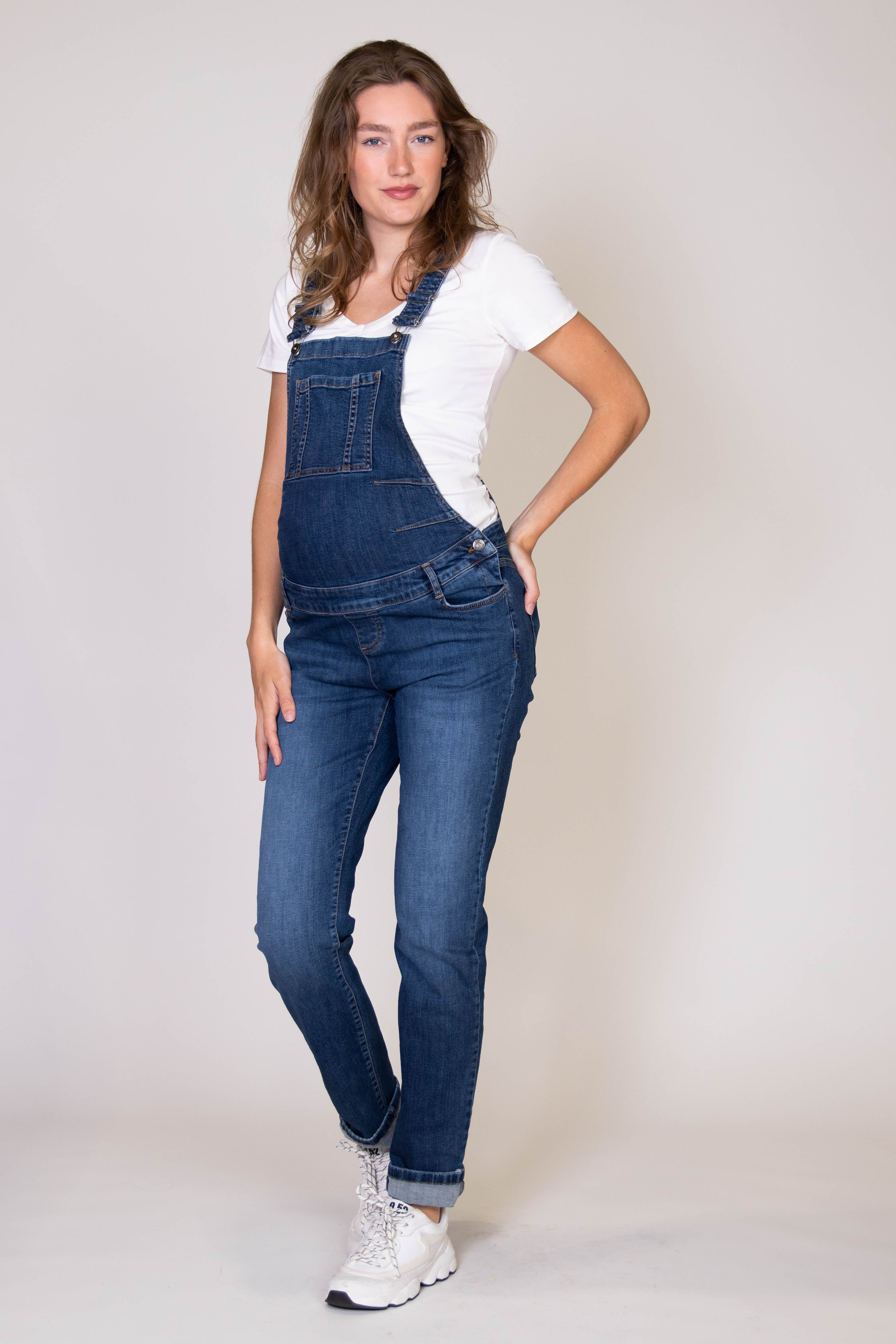 Hose LOVE2WAIT Jeans/Latzhose Salopette W27 blau Stone wash denim