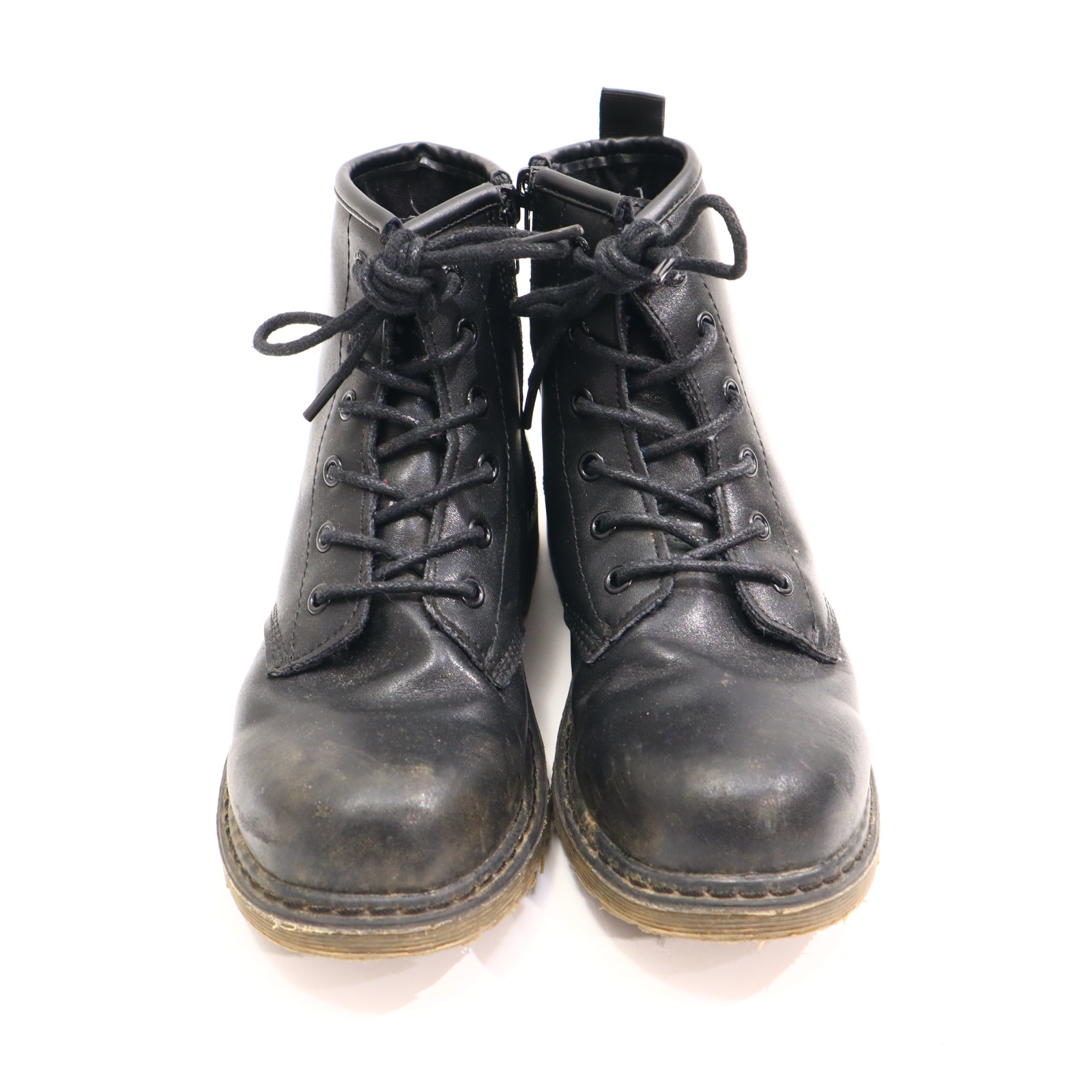 Halbschuhe DIESEL Boots/Schnürschuh mit Reißverschluß 34 schwarz Leder leichte gleichmäßige Ablaufspuren