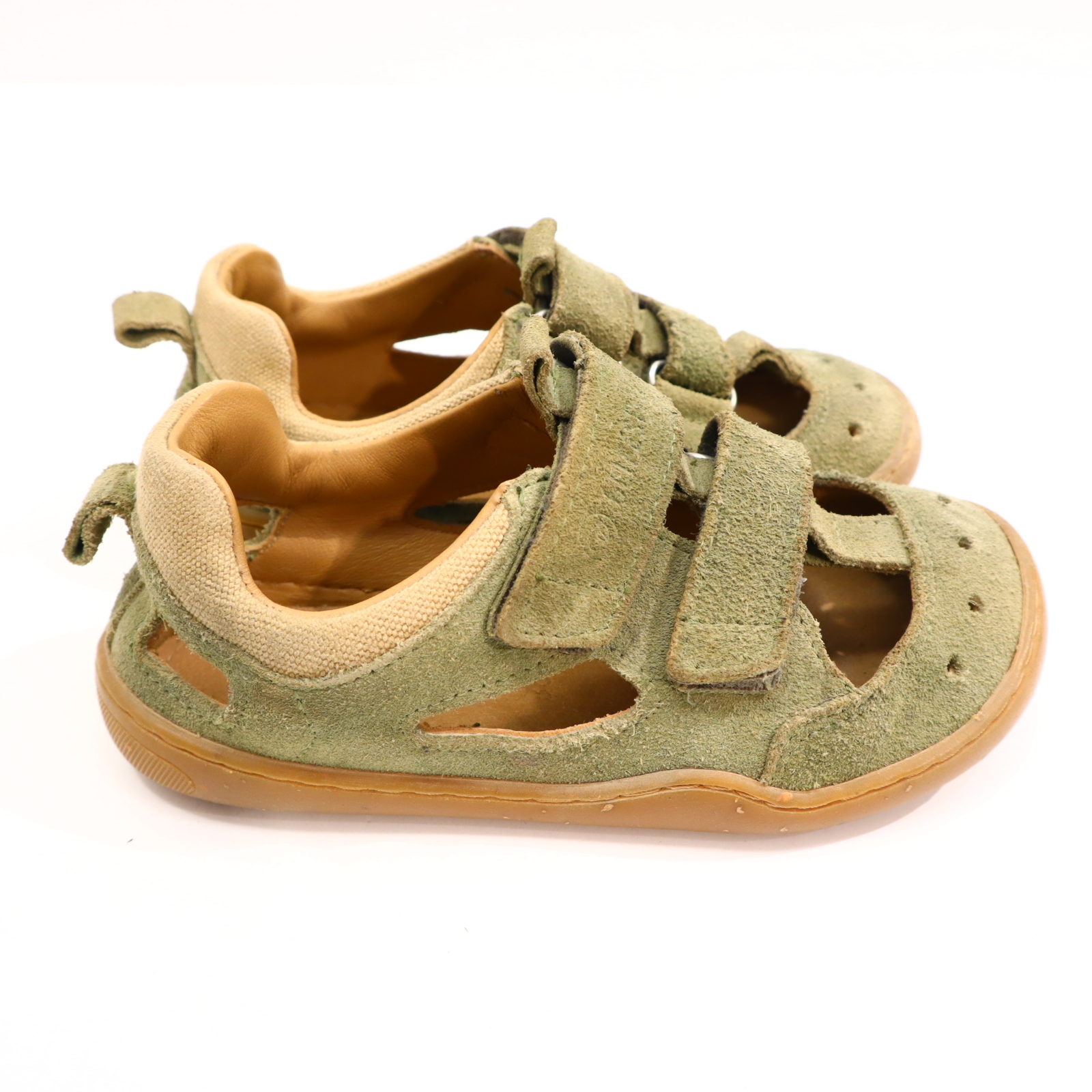 Sandalen BLIFESTYLE 28 grün Wildleder leichte gleichmäßige Ablaufspuren Barfußschuhe