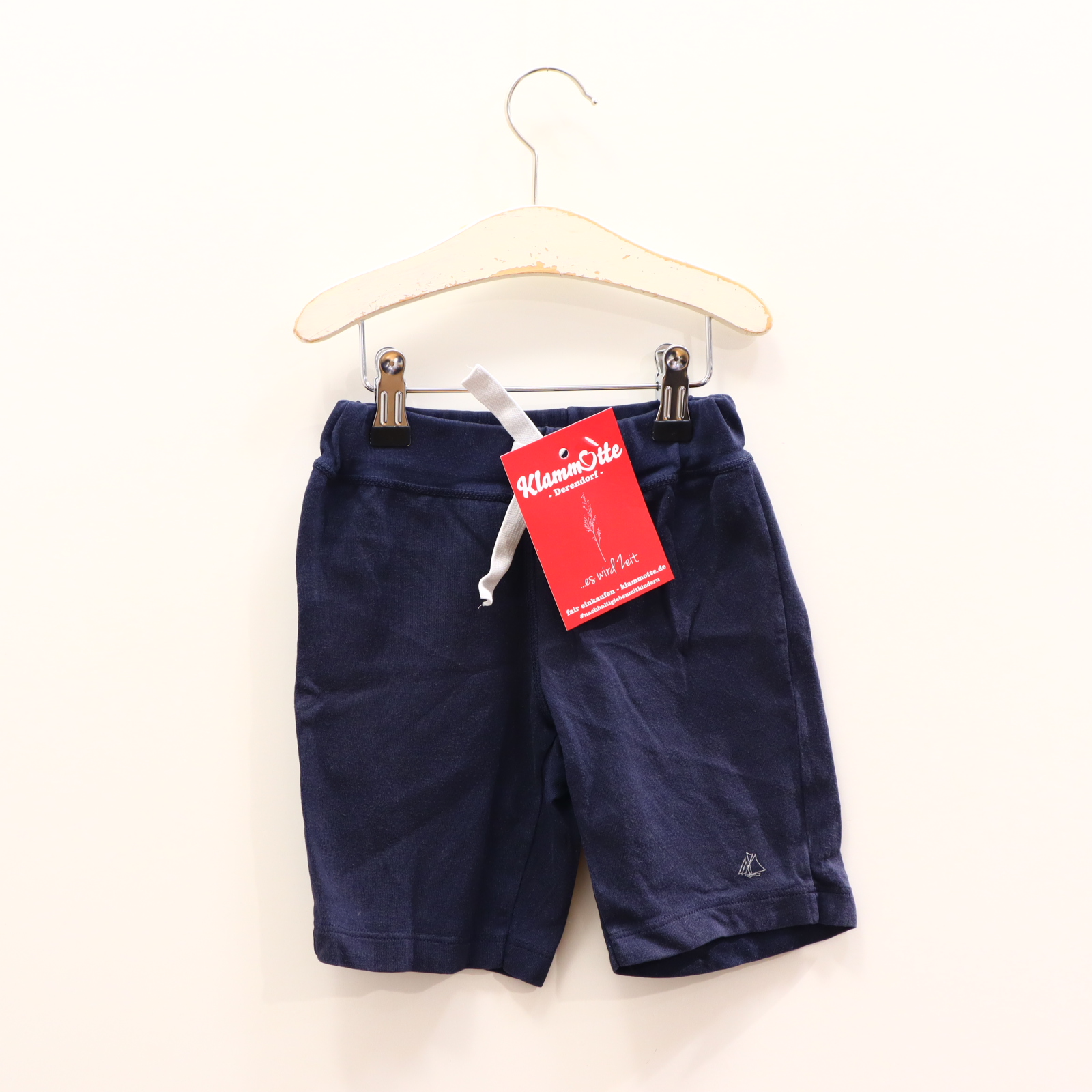 Hose PETIT BATEAU Short 104 blau Logo/Print Baumwolle/Jersey Gummibandzug/Kordelzug leicht blass