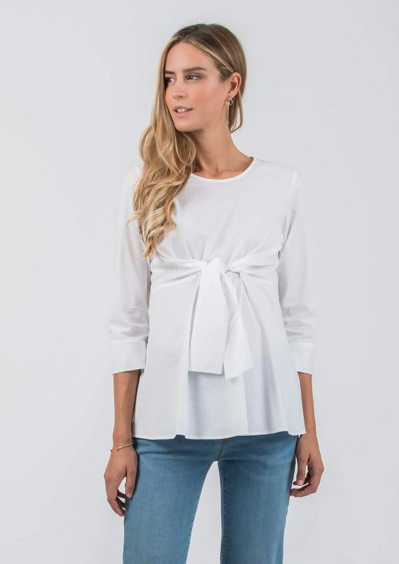 Bluse ATTESA XS/34 weiß Baumwolle/Elasthan