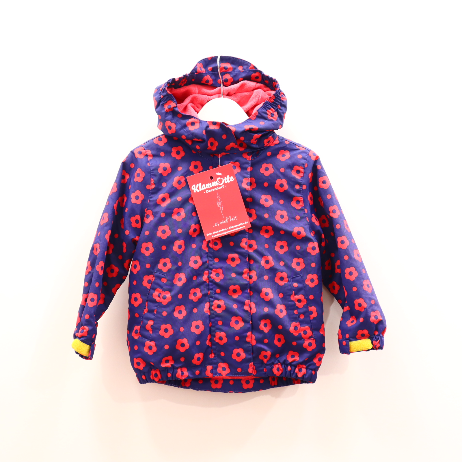 Jacke TCM Regenjacke 86/92 lila/rot Alloverprint abnehmb. Kapuze/Fleecefutter