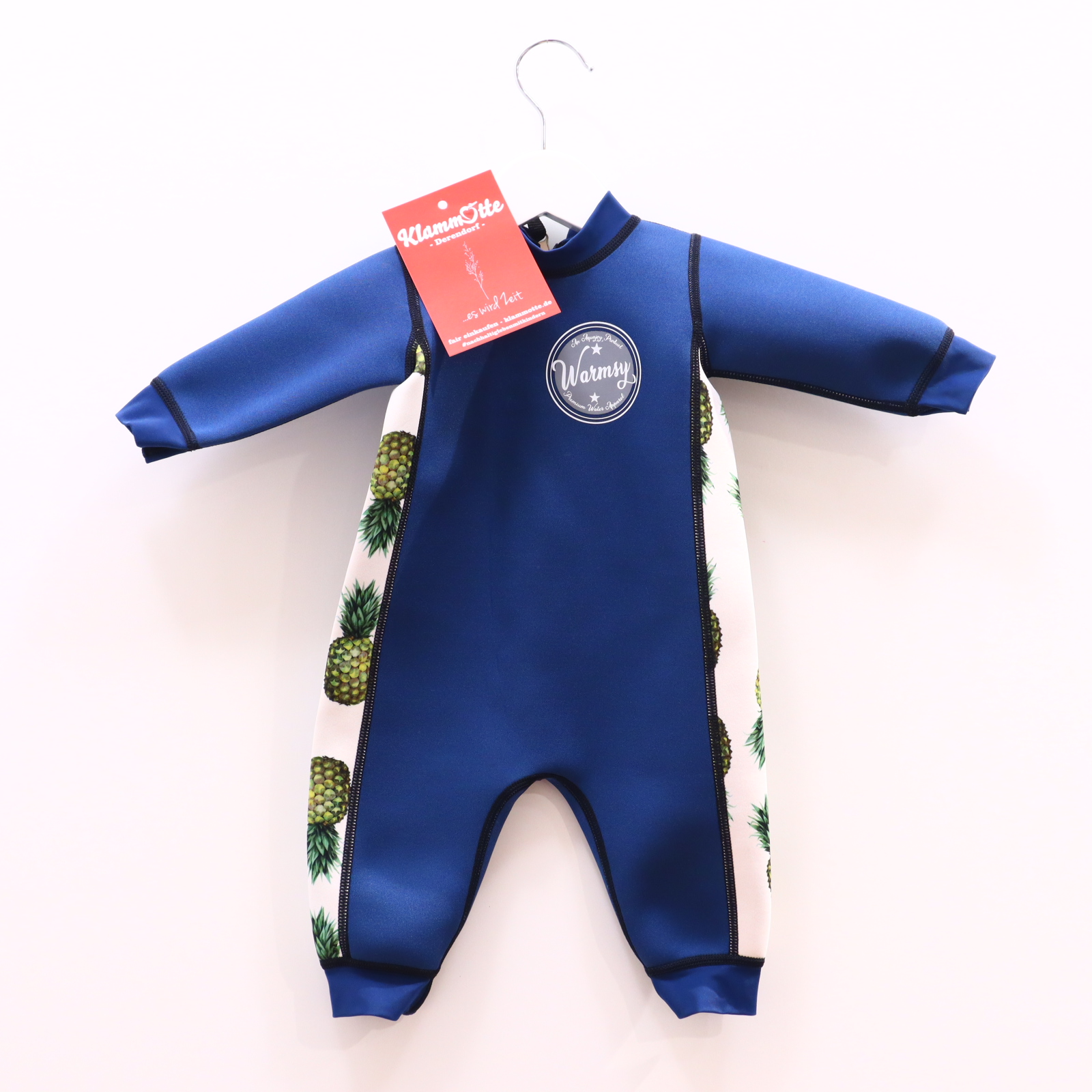 Bademode Aquajoy 3-6 Mon. blau/bunt/weiß Alloverprint/Logo/Print Neopreneinteiler