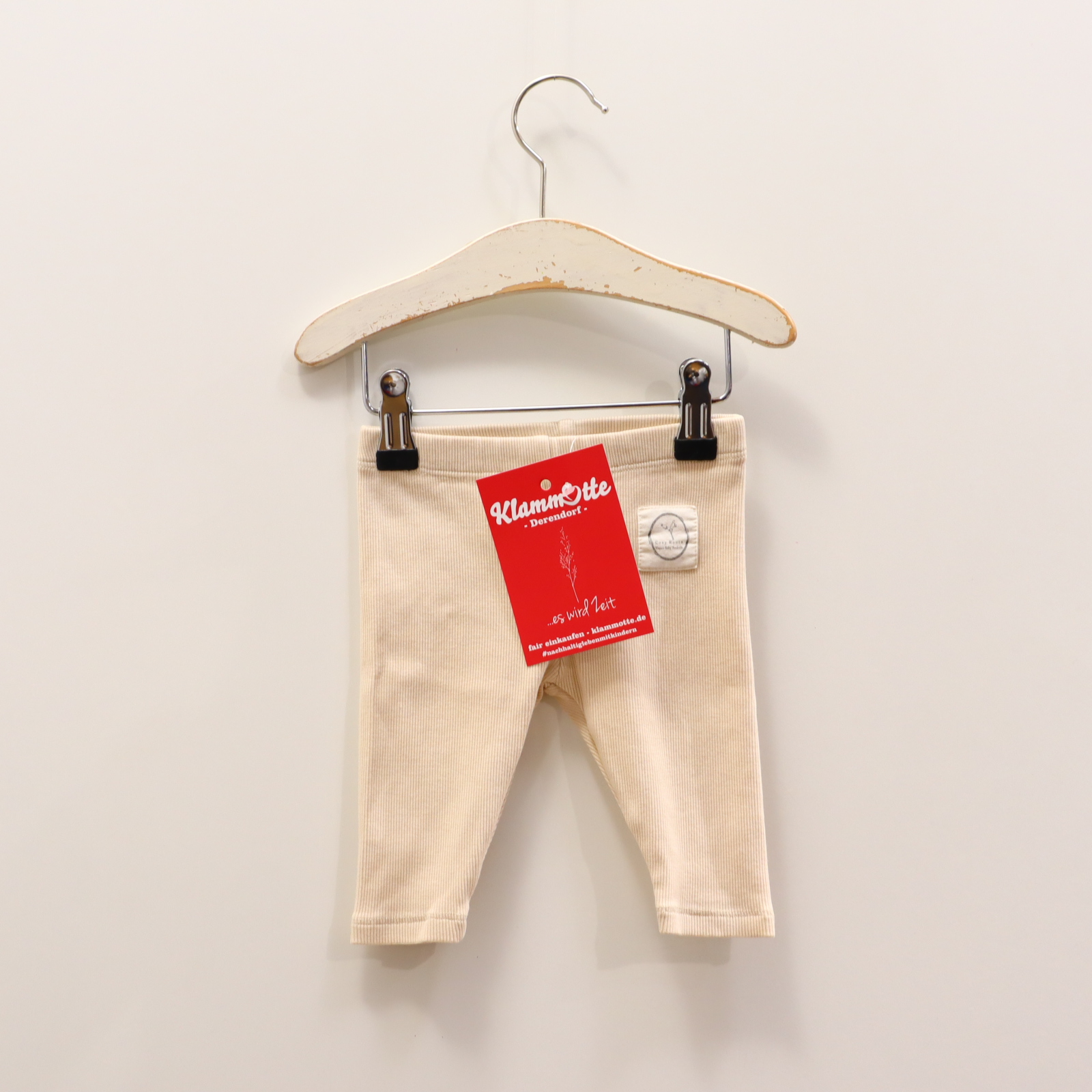 Hosen & Strampler Cosy Roots 62/68 sand Applikation/Logo/Rippstrick Legging Bio-Baumwolle/Elasthan Gummibandzug