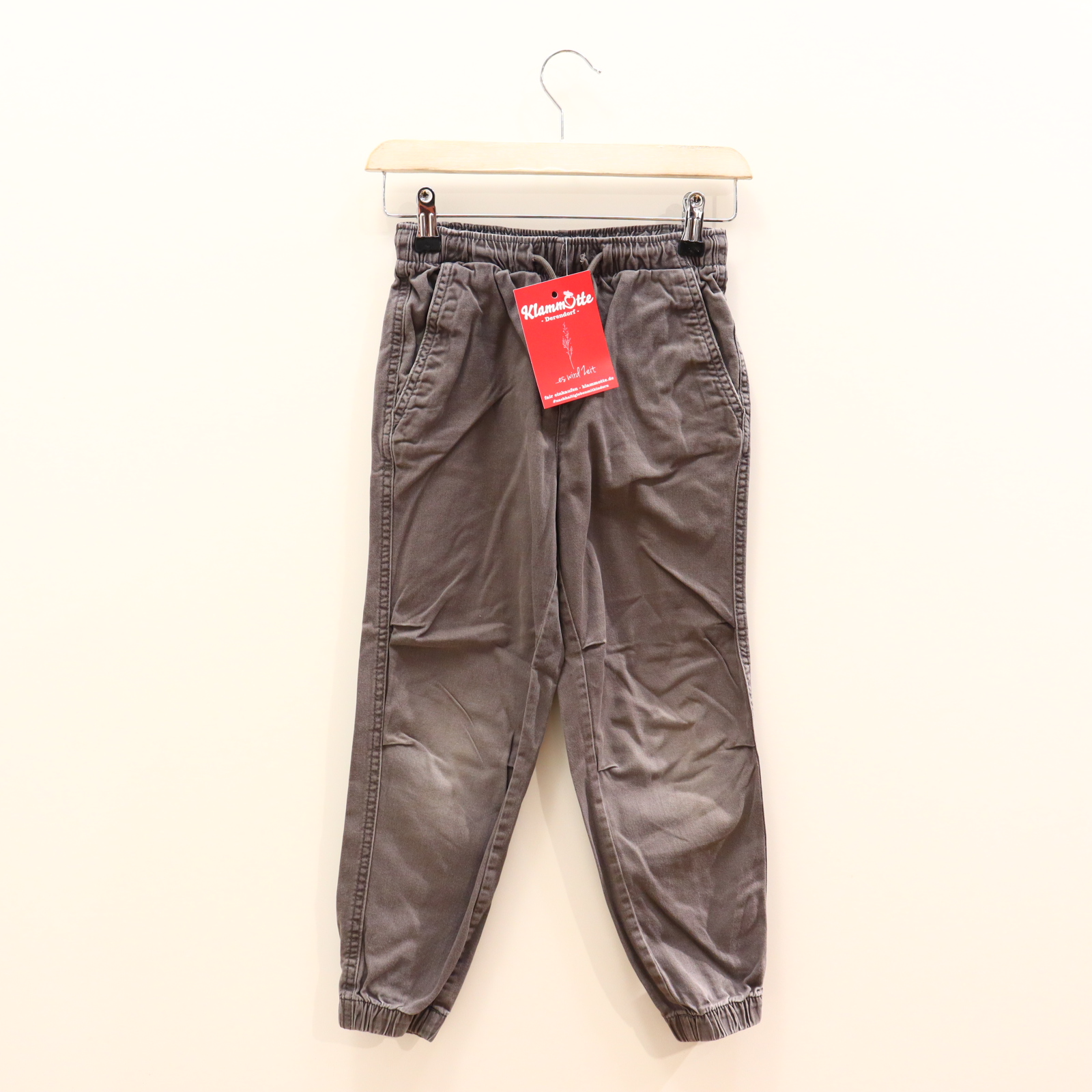 Hose H&M 128 Jogger grau Gummibandzug/Kordelzug Baumwolle