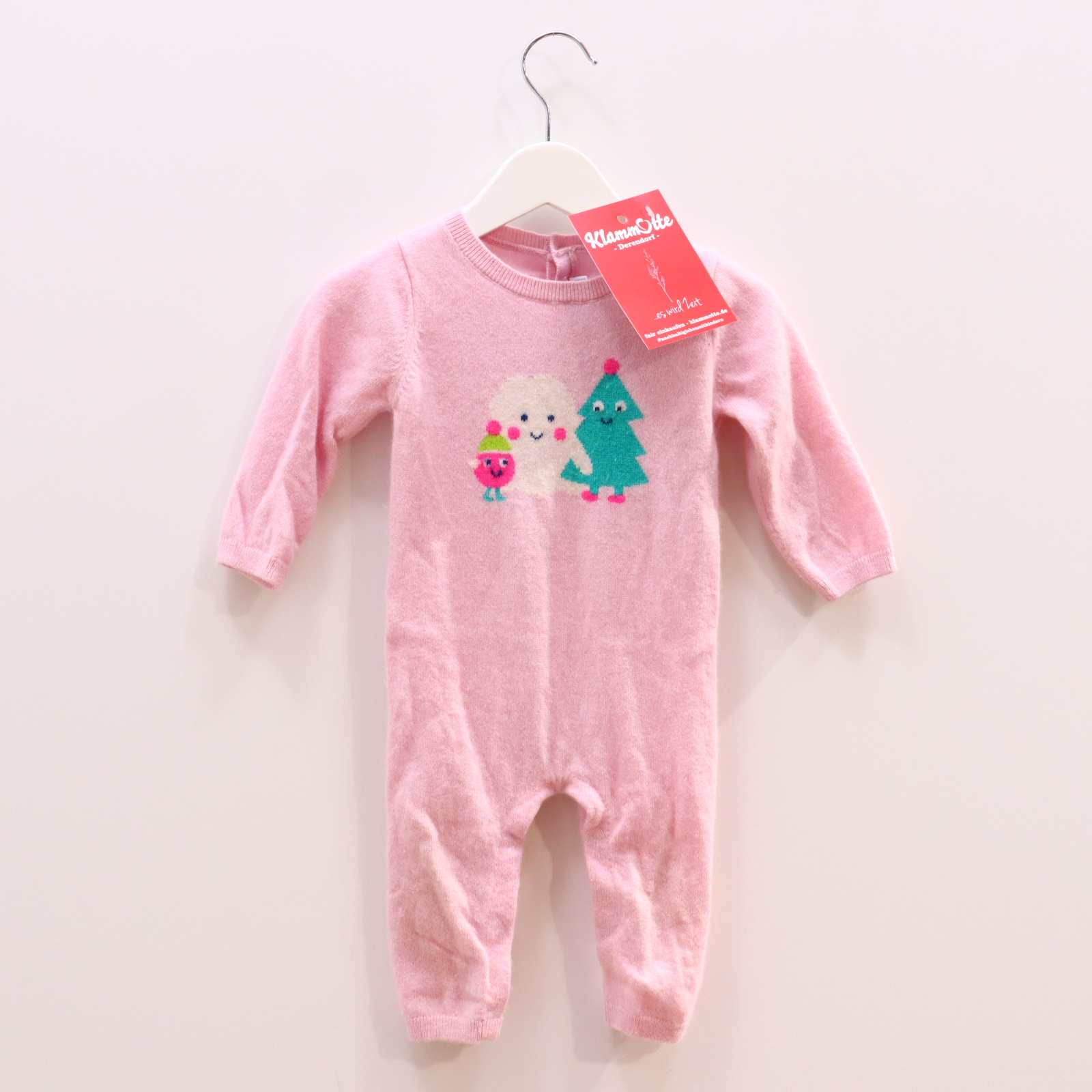 Hosen & Strampler jacadi 68 rosa Motiv Einteiler ohne Fuß Kaschmir Druckknöpfe im Schritt/Knopfleiste Weihnachten