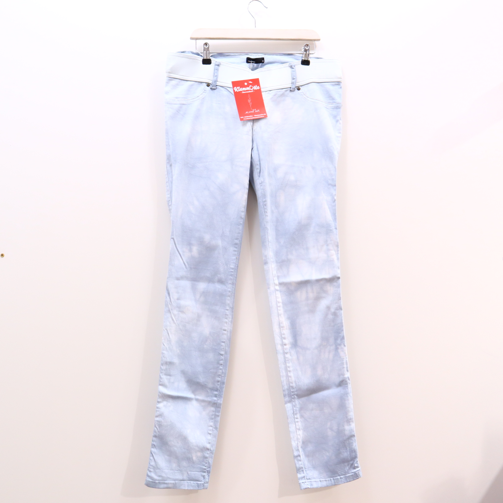 Hose LOVE2WAIT 38/40 Jeans washed look denim Slim Low rib/verstellbar W30