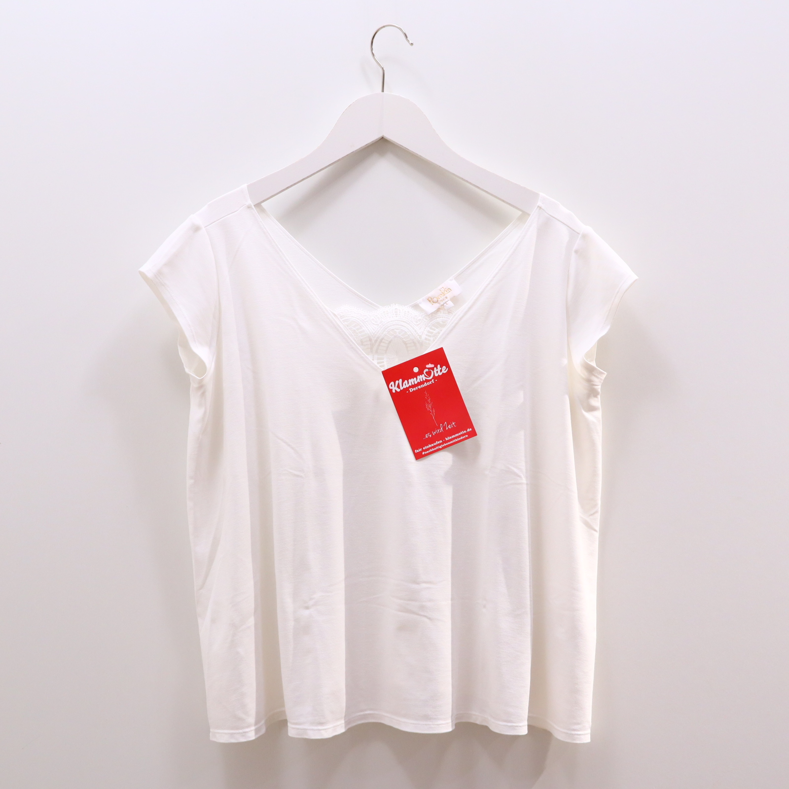 Shirt Pomkin L/42/44 weiß Elasthan/Polyamid/Viskose Spitze Stillshirt/Top