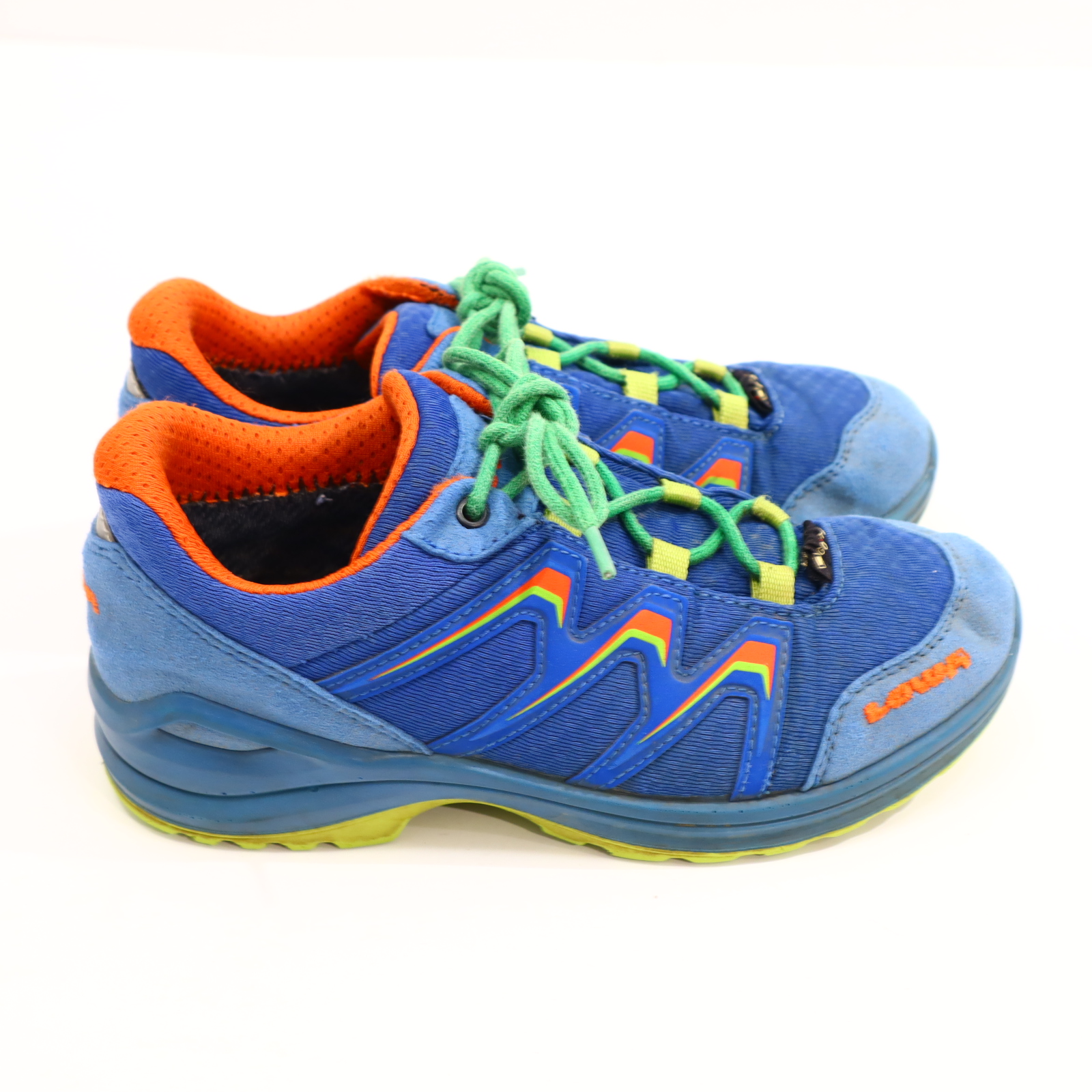 Halbschuhe LOWA Schnürschuh/Low Cut 31 blau/bunt GORETEX Herbst/Übergang leichte gleichmäßige Ablaufspuren