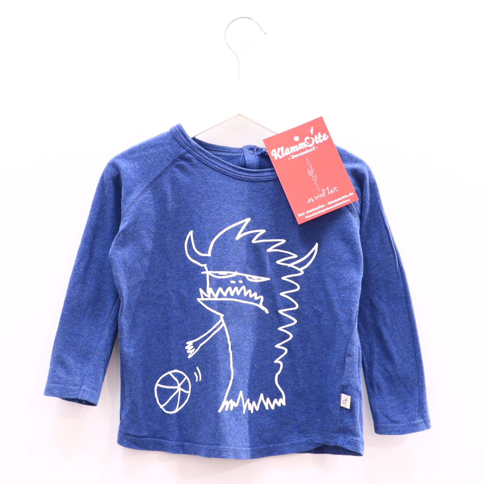 Oberteil STELLAMcCARTNEY Gr. 92 langarm/Shirt blau Baumwolle Backprint/Print