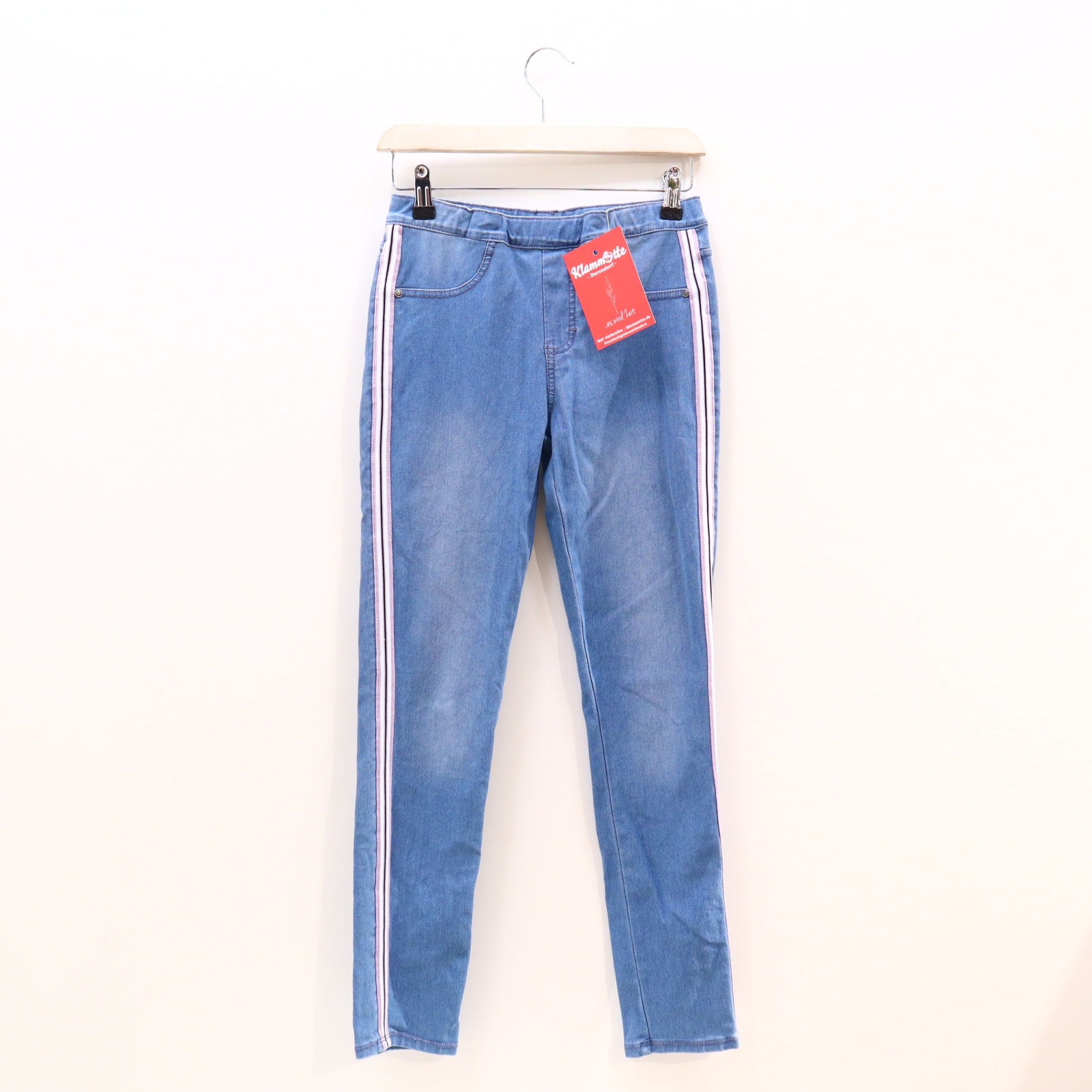 Hose TCM Jeggings 158/164 blau Borde Denim Gummibandzug/verstellb. Bund