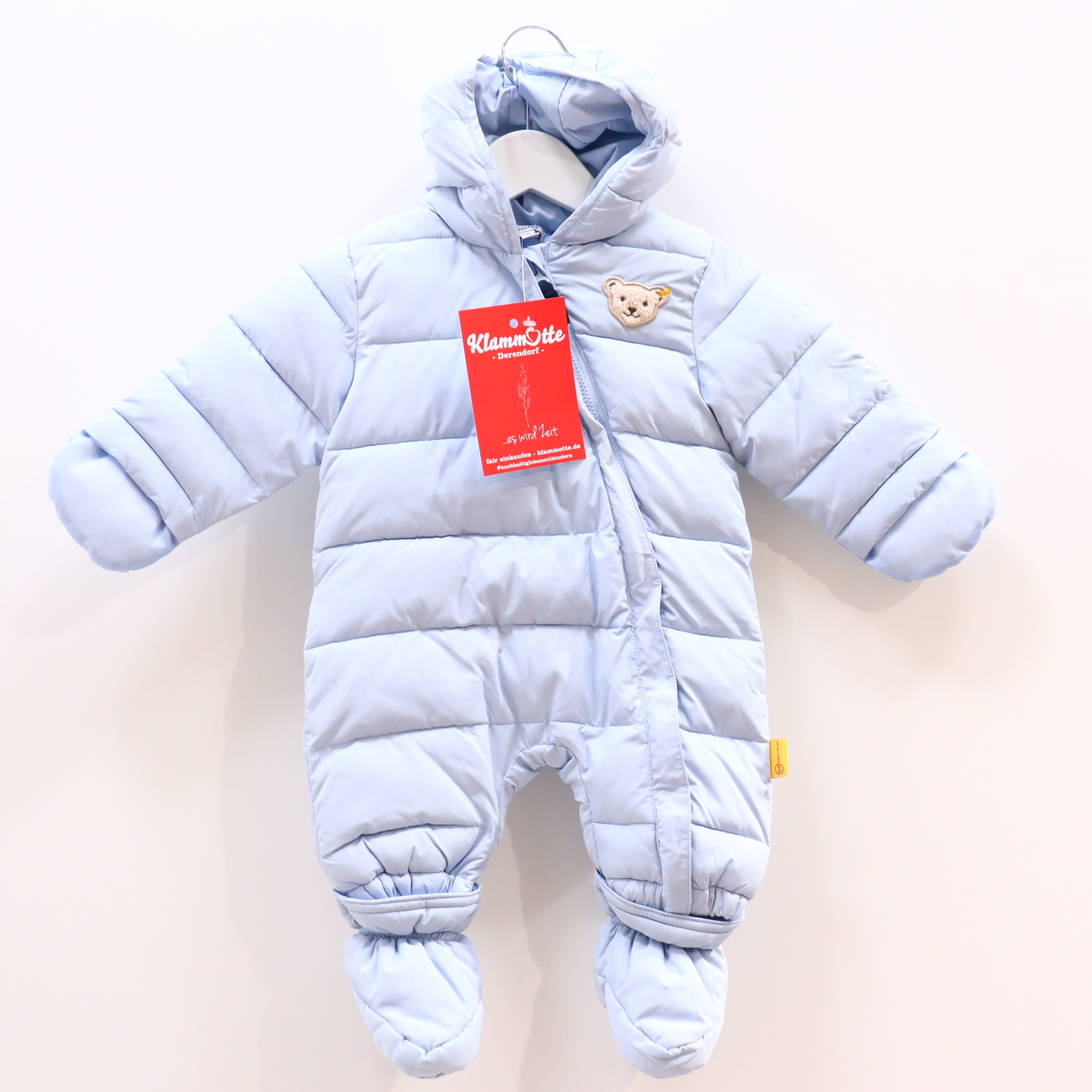 Jacken & Overalls Steiff Schneeanzug 56 hellblau abnehmb. Füßlinge/Wendebündchen Applikation/Logo