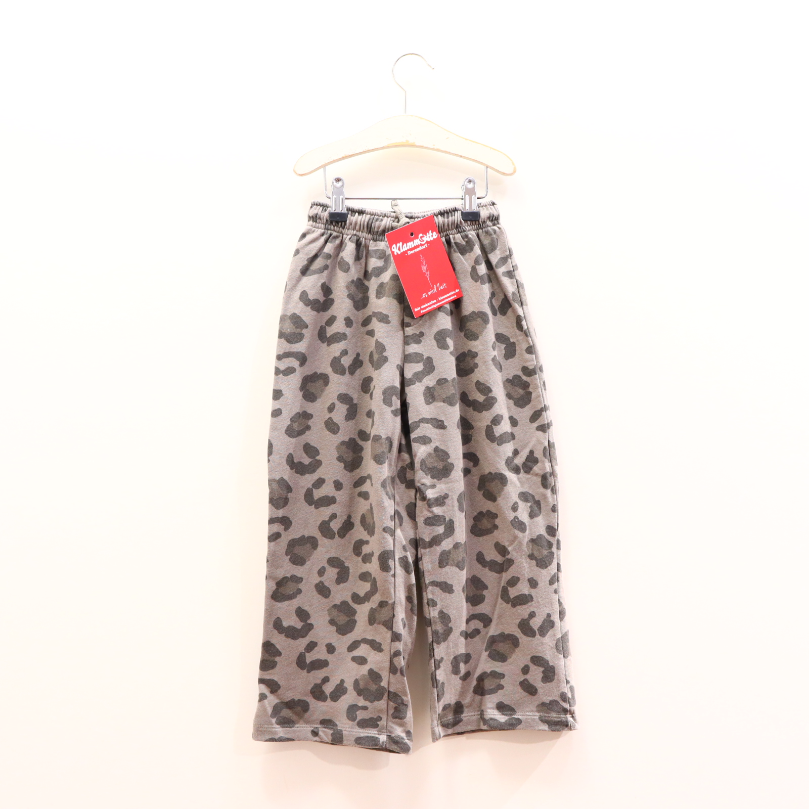 Hose ZARA Jogger 116 grau Animalprint Sweat Komfortbund Wide Leg