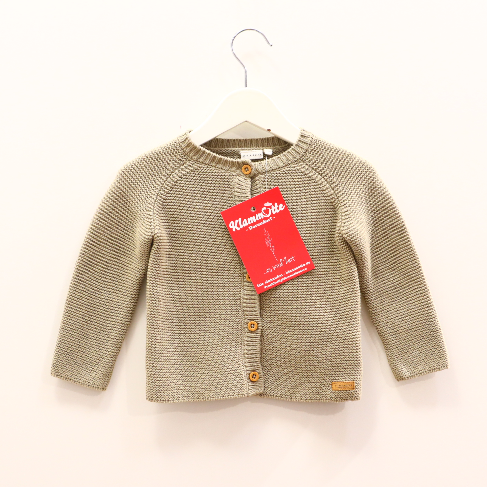 Oberteil LITTLE DUTCH 74 grün Stickerrei Strickjacke Baumwolle/Polyacryl