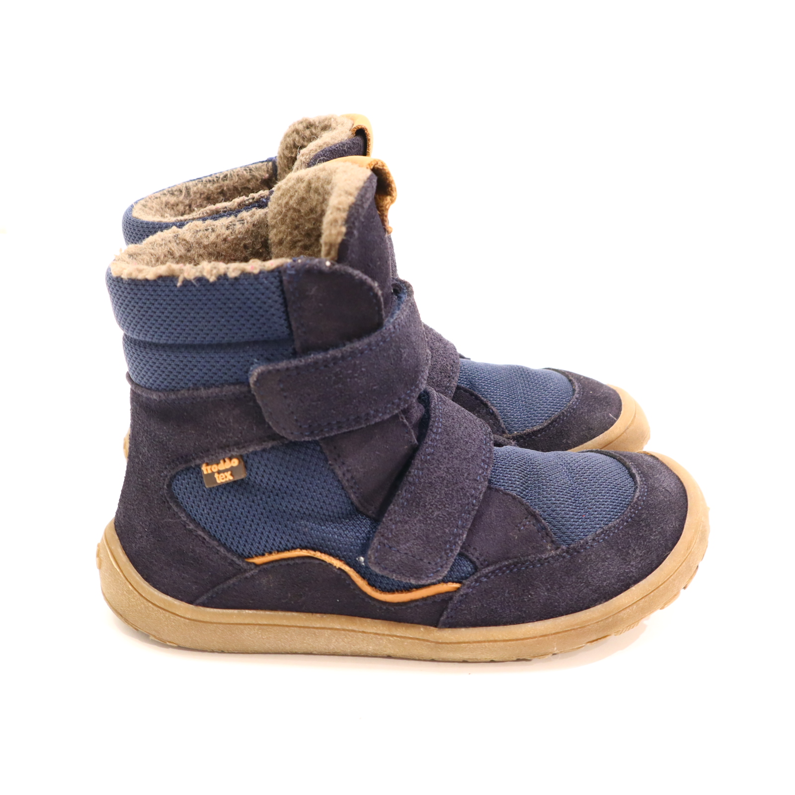 Halbschuhe froddo Barfußschuhe/Boots/Klett 30 blau TEX/Wildleder Schurwolle Herbst/Winter leichte gleichmäßige Ablaufspuren