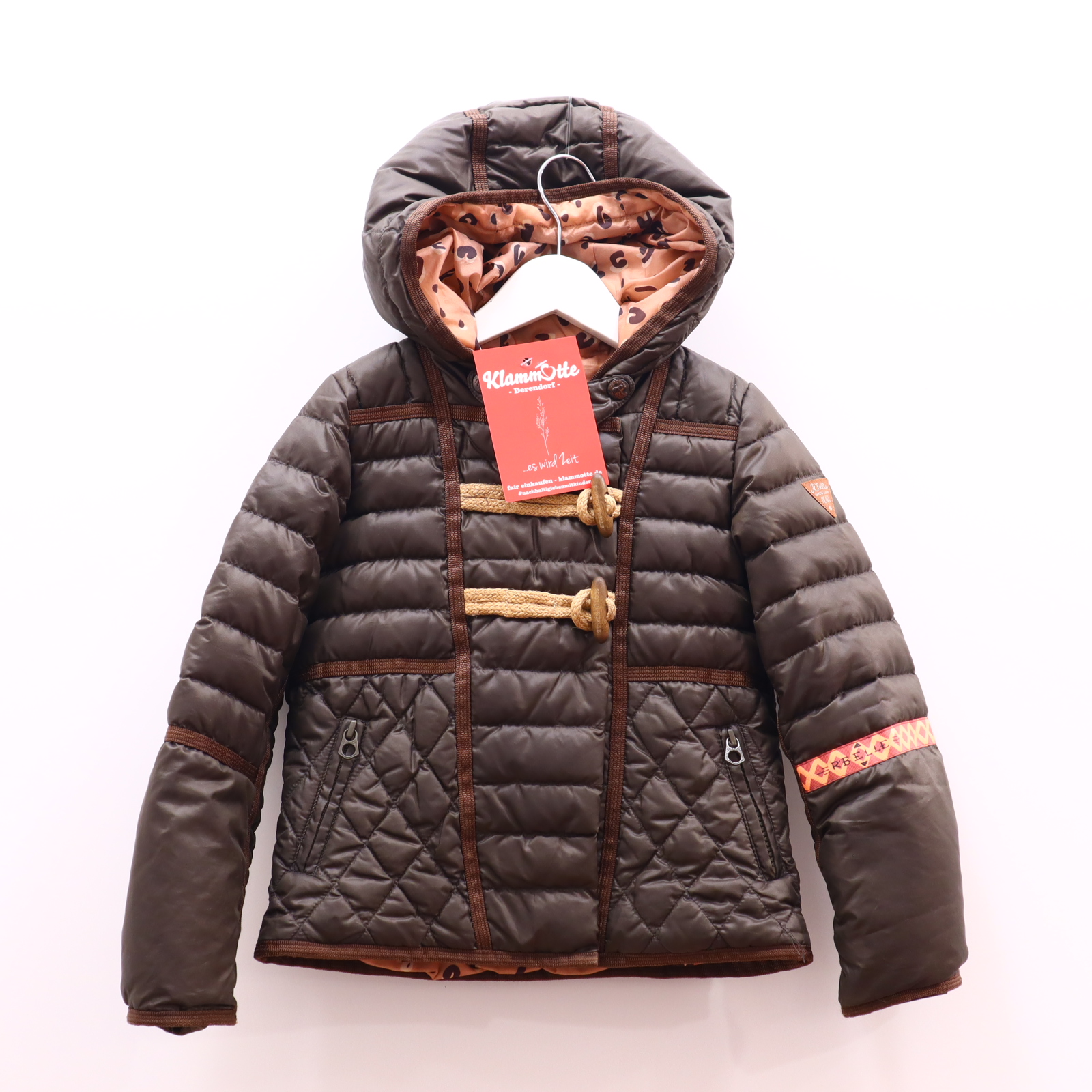 Jacke SCOTCH & SODA Daunenjacke/Steppjacke 116 Daunen/Federn/Federn oliv Herbst/Winter Applikation sehr gut