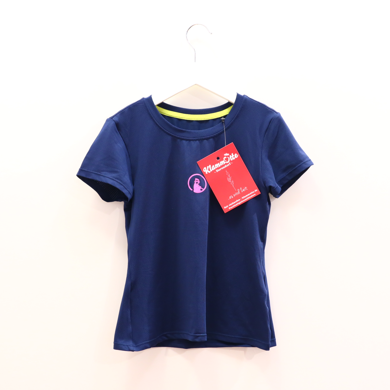 Oberteil QUIET PLEASE 128 blau Logo/Print kurzarm/Sportshirt Elasthan/recycelter Polyester