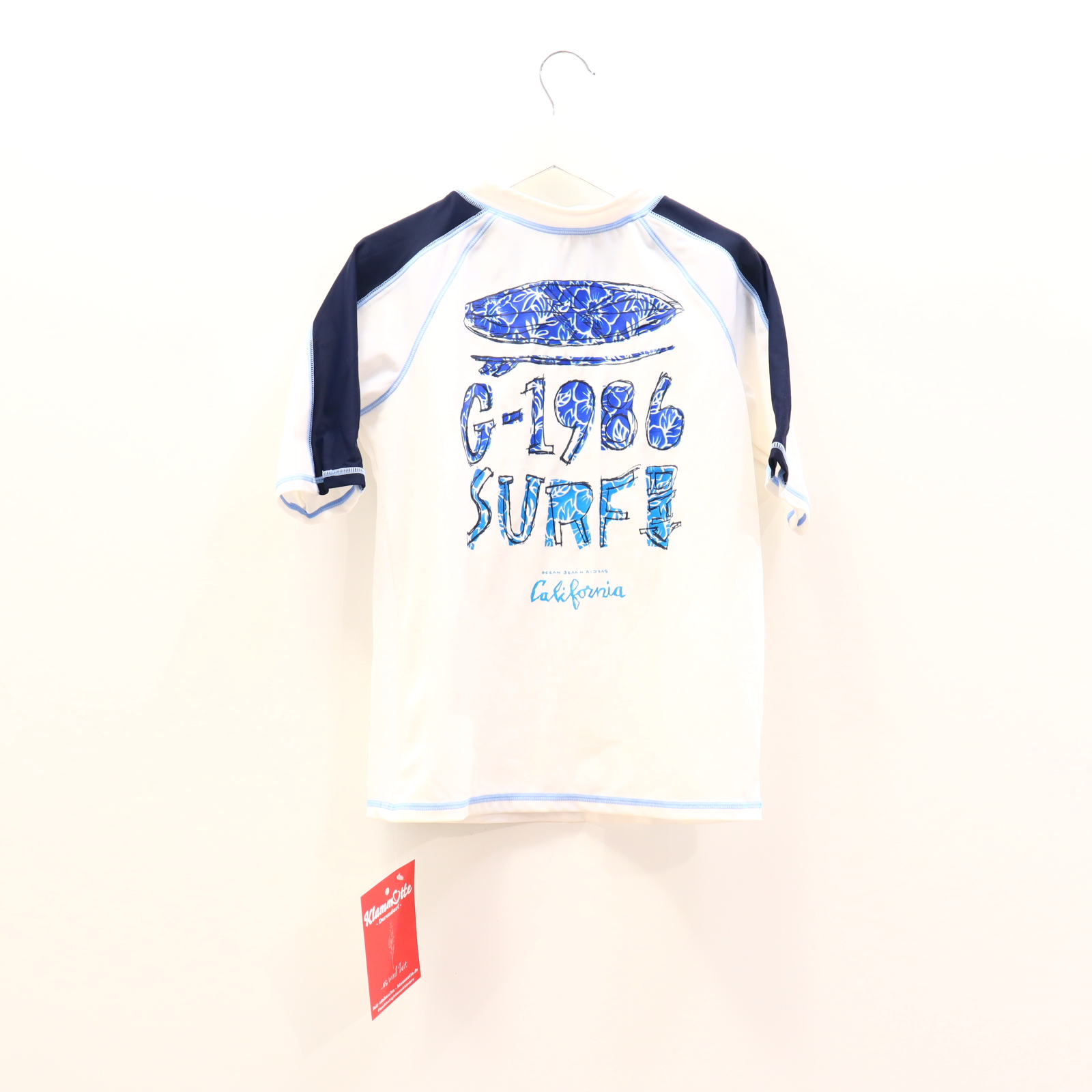 Bademode GAP 140 blau/weiß Print/Logo kurzarm/UV-Shirt