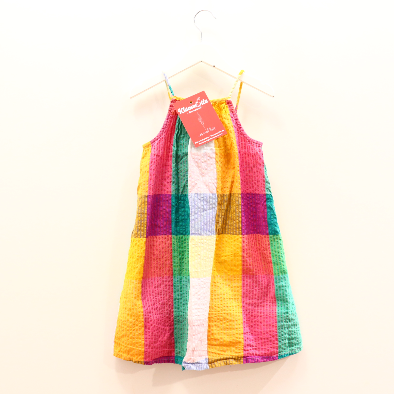 Kleider & Röcke NEXT Trägerkleid 116 bunt Applikation Baumwolle