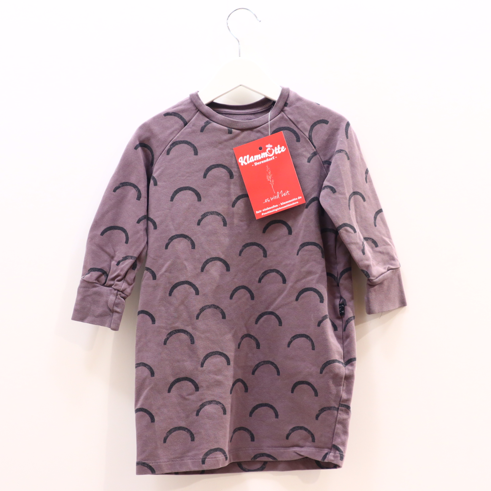 Kleider & Röcke MONKIND Sweatkleid 92/98 aubergine Alloverprint Baumwolle/Elastan