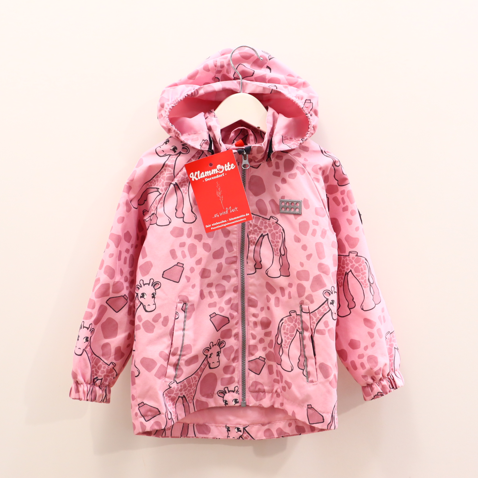 Jacke LEGO Funktionsjacke 92 rosa Frühjahr/Sommer Alloverprint/Applikation/Logo abnehmb. Kapuze