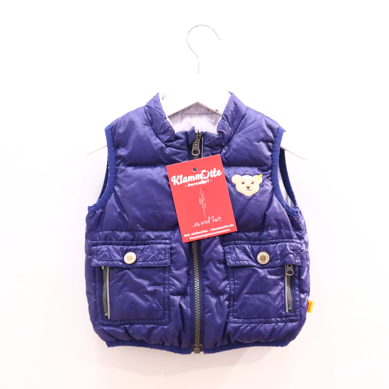 Jacken & Overalls Steiff Steppweste 80 lila/flieder wendbar Applikation/Logo Daunen/Federn