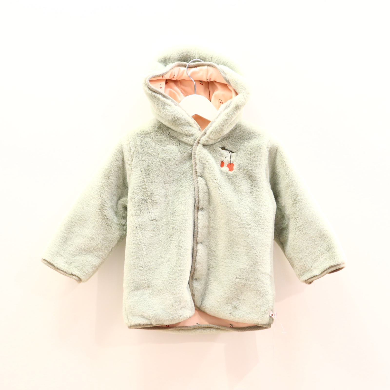 Jacken & Overalls Feetje Babyjacke/Flauschjacke 86 rosa/salbei wattiert/wendbar Allover Print/Applikation Biobaumwolle/Doublelayer/Elasthan/Flausch/Jersey/Polyester Herbst/Winter