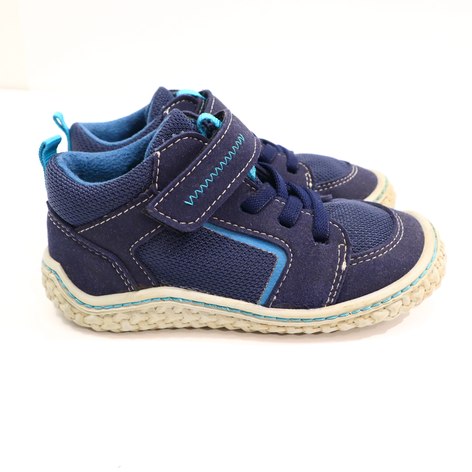 Halbschuhe PEPINO Barfußschuhe/Klett 25 M blau Mesh leichte gleichmäßige Ablaufspuren
