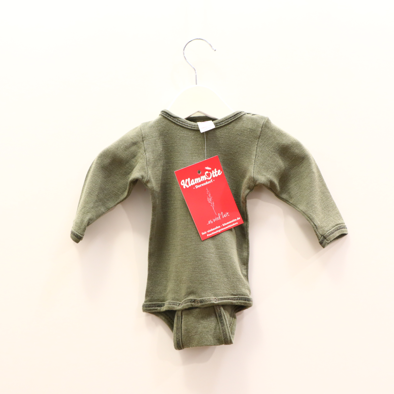Body ENGEL 62/68 oliv langarm melange Schurwolle/Seide leicht verdichtet!