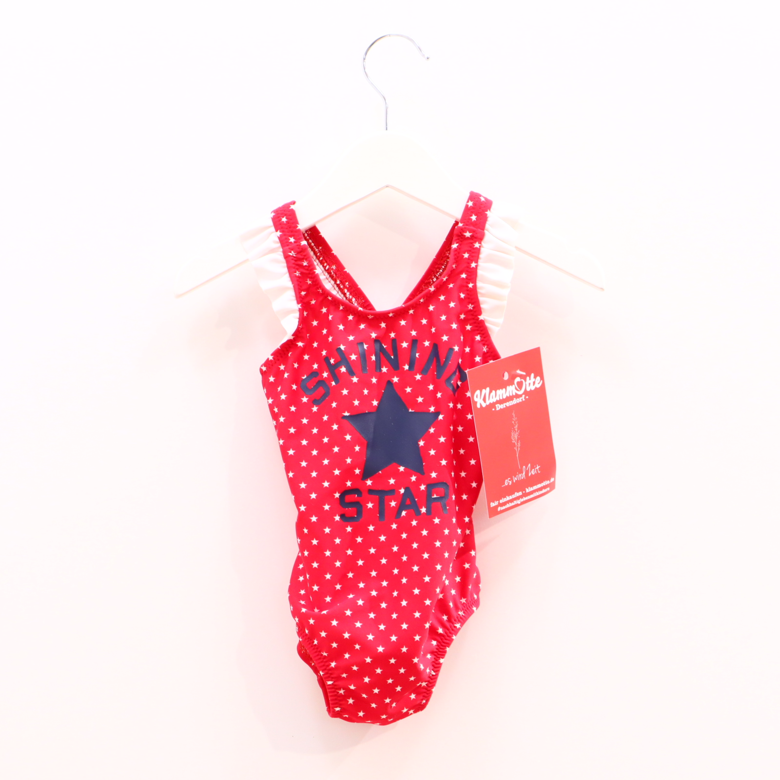 Bademode OSHKOSH Gr. 80 weiß/rot Alloverprint/Print/Volant/Sterne