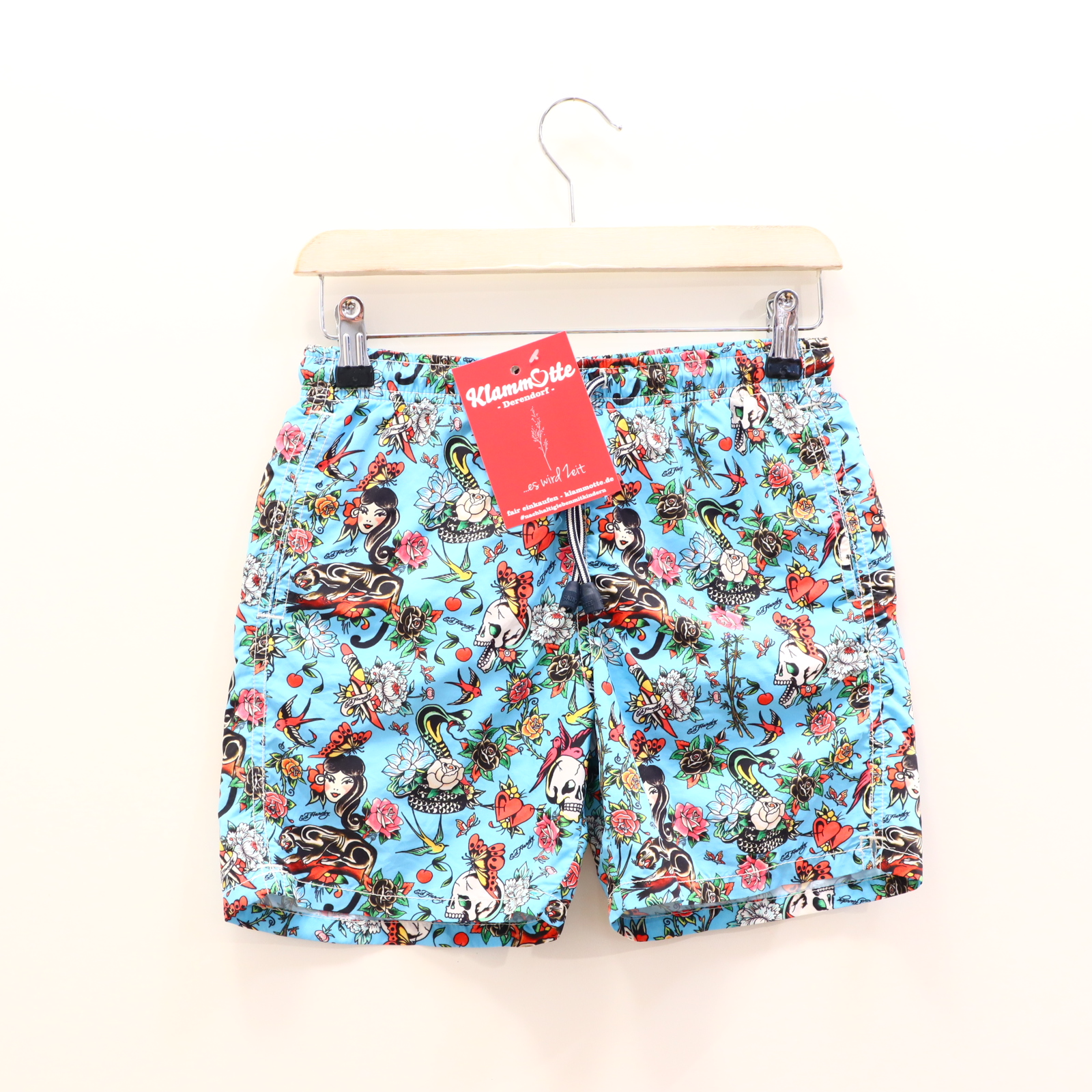 Bademode MC2 SAINT BARTH 140 blau/bunt Alloverprint Badeshorts