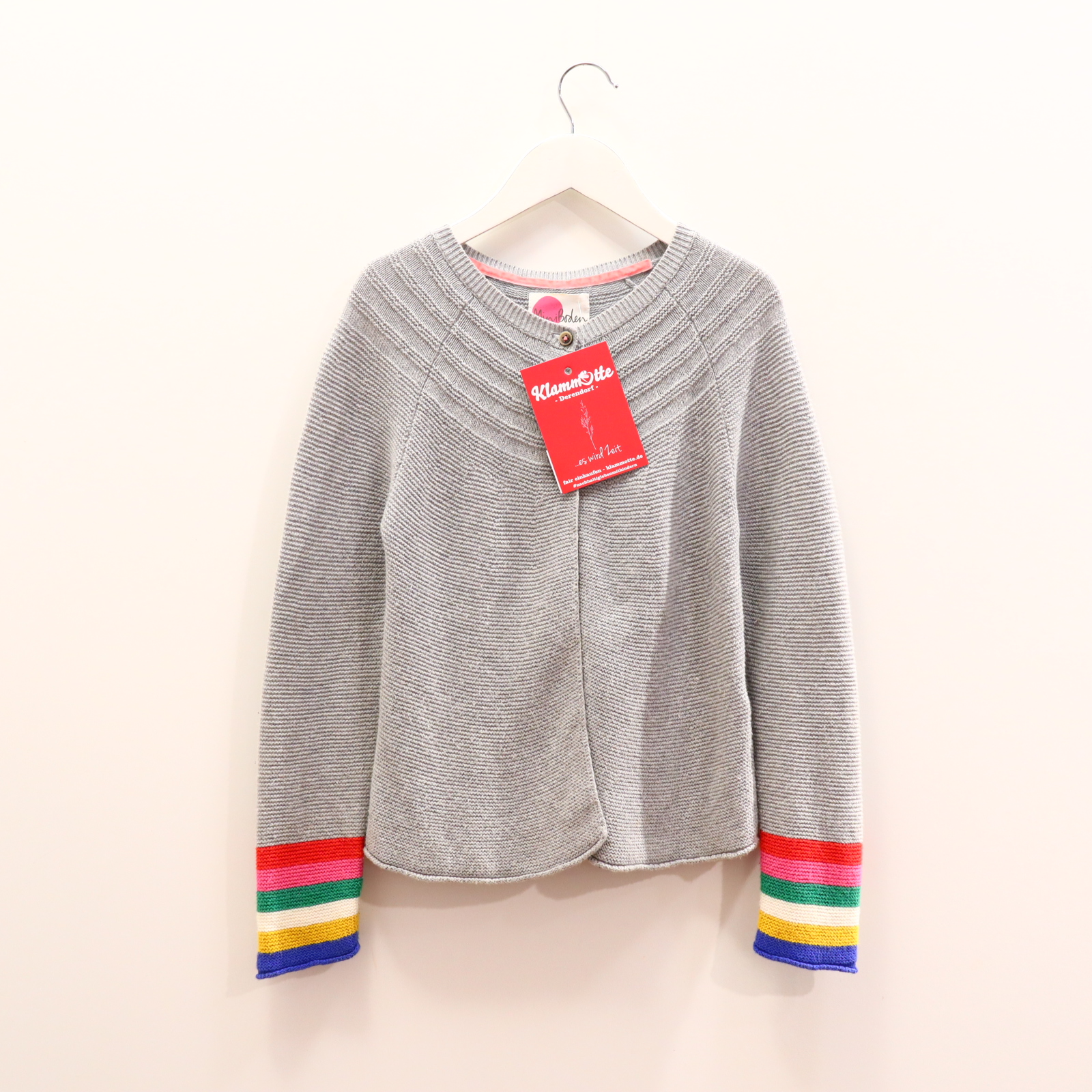 Oberteil mini Boden 128 grau Strickjacke Baumwolle/Kaschmir