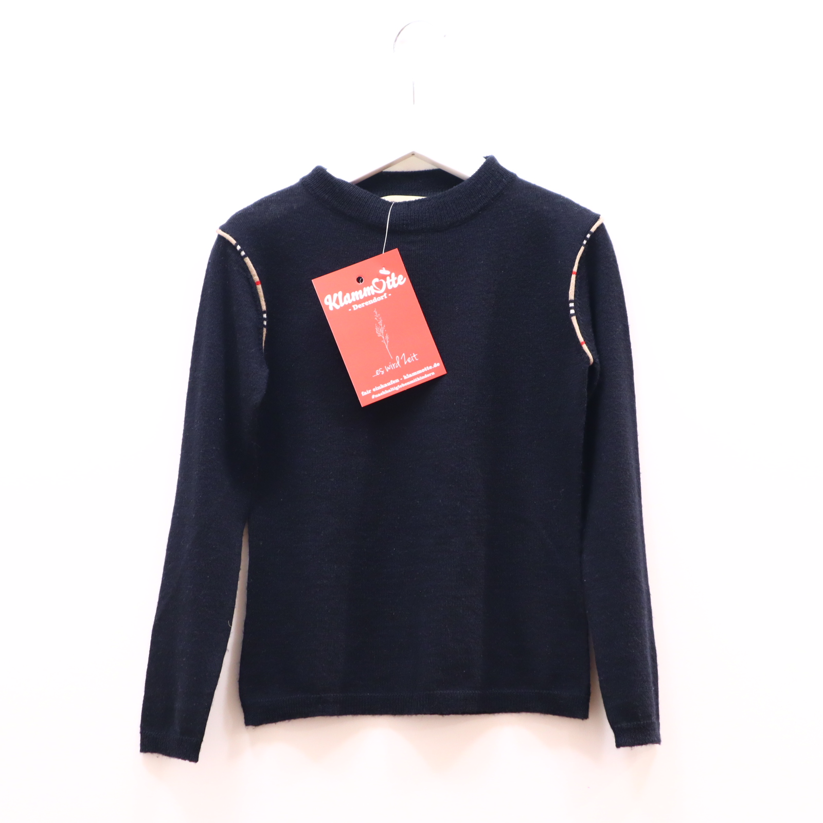 Oberteil BURBERRY Gr. 116 Strickpullover schwarz Seide/Wolle sehr gut