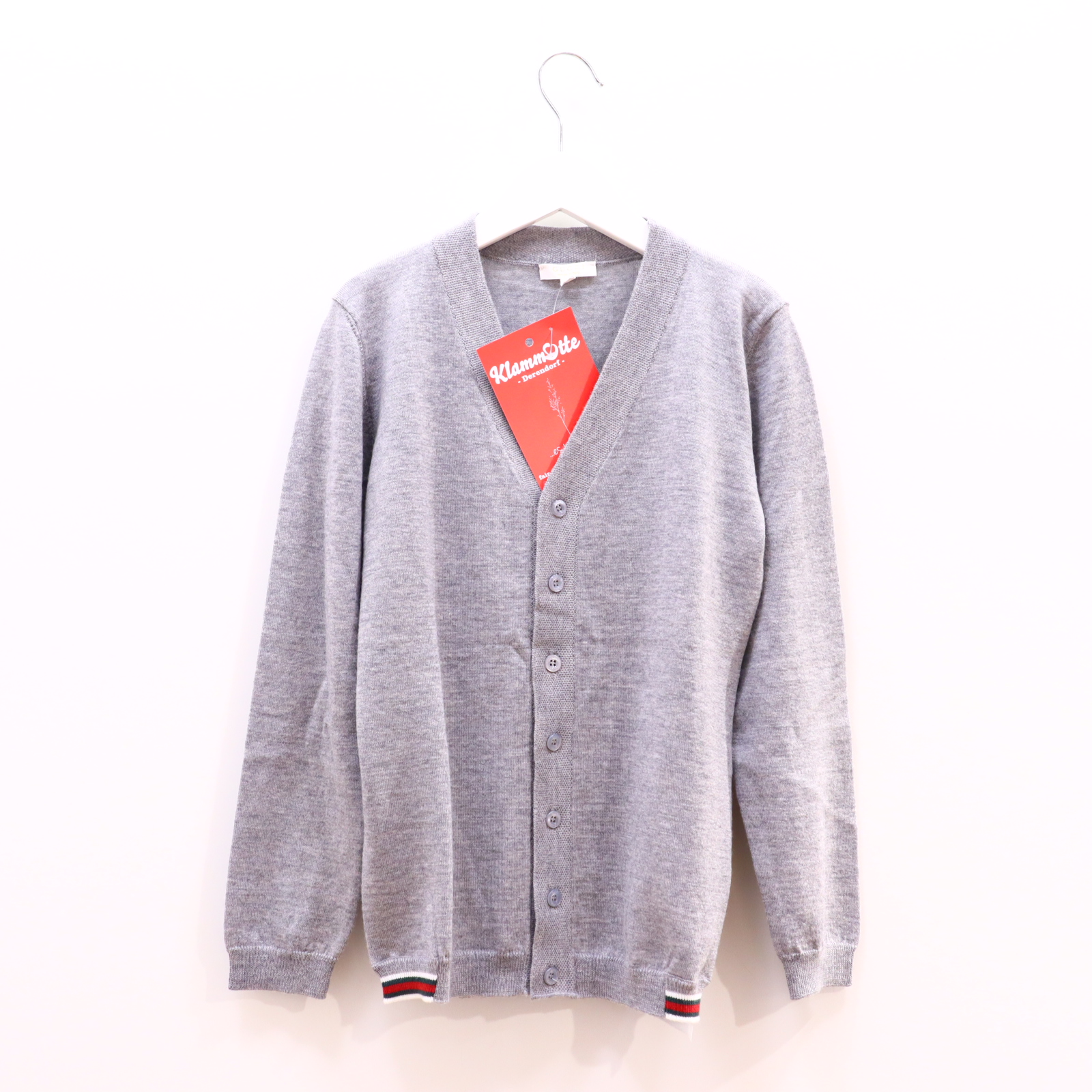 Oberteil GUCCI Gr. 128 Strickjacke grau Wolle neuwertig!