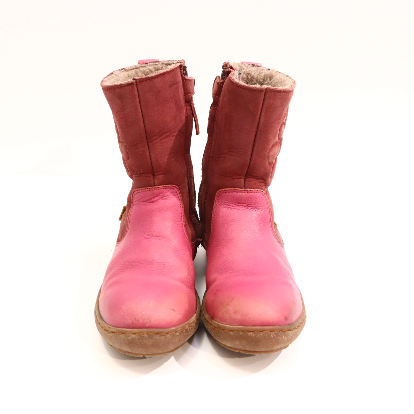 Halbschuhe froddo Stieffelette 34 weinrot Leder/TEX Schurwolle Herbst/Winter leichte gleichmäßige Ablaufspuren gefüttert